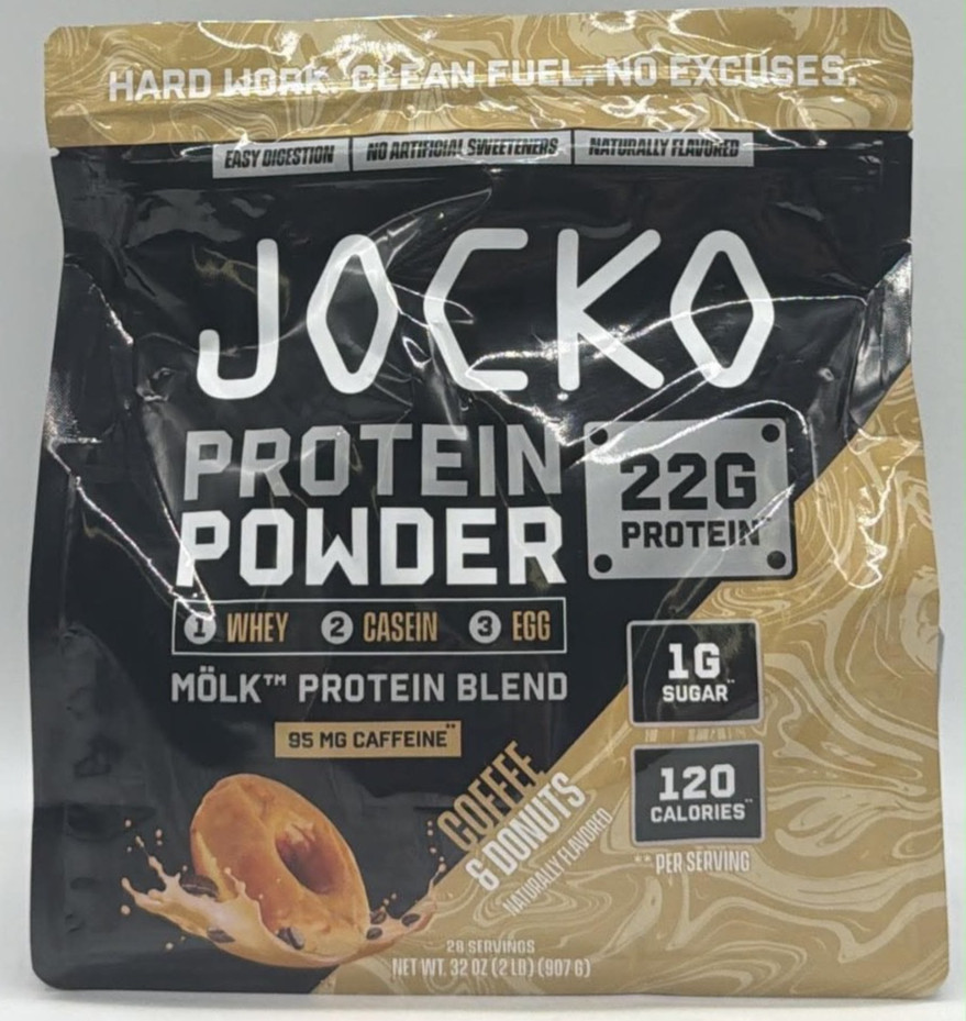 Jocko Protein Powder ~ Coffee & Donuts FLVR ~ 32 OZ ~ EXP 3/27 ~ Sealed