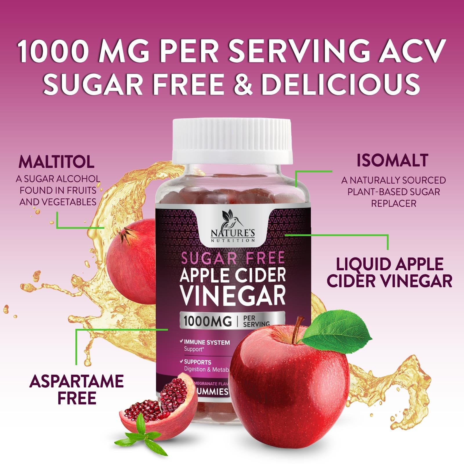 Apple Cider Vinegar Gummies for Weight Loss – Sugar Free – Max Strength ACV Gumm