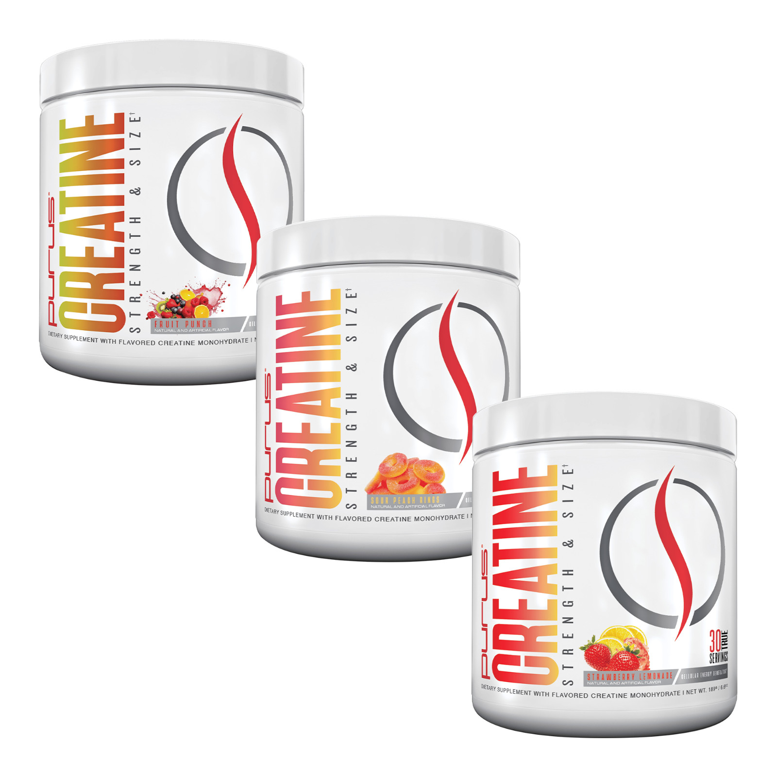 Flavored Creatine Monohydrate Powder by Purus Labs: Boost Power & Strength 30srv