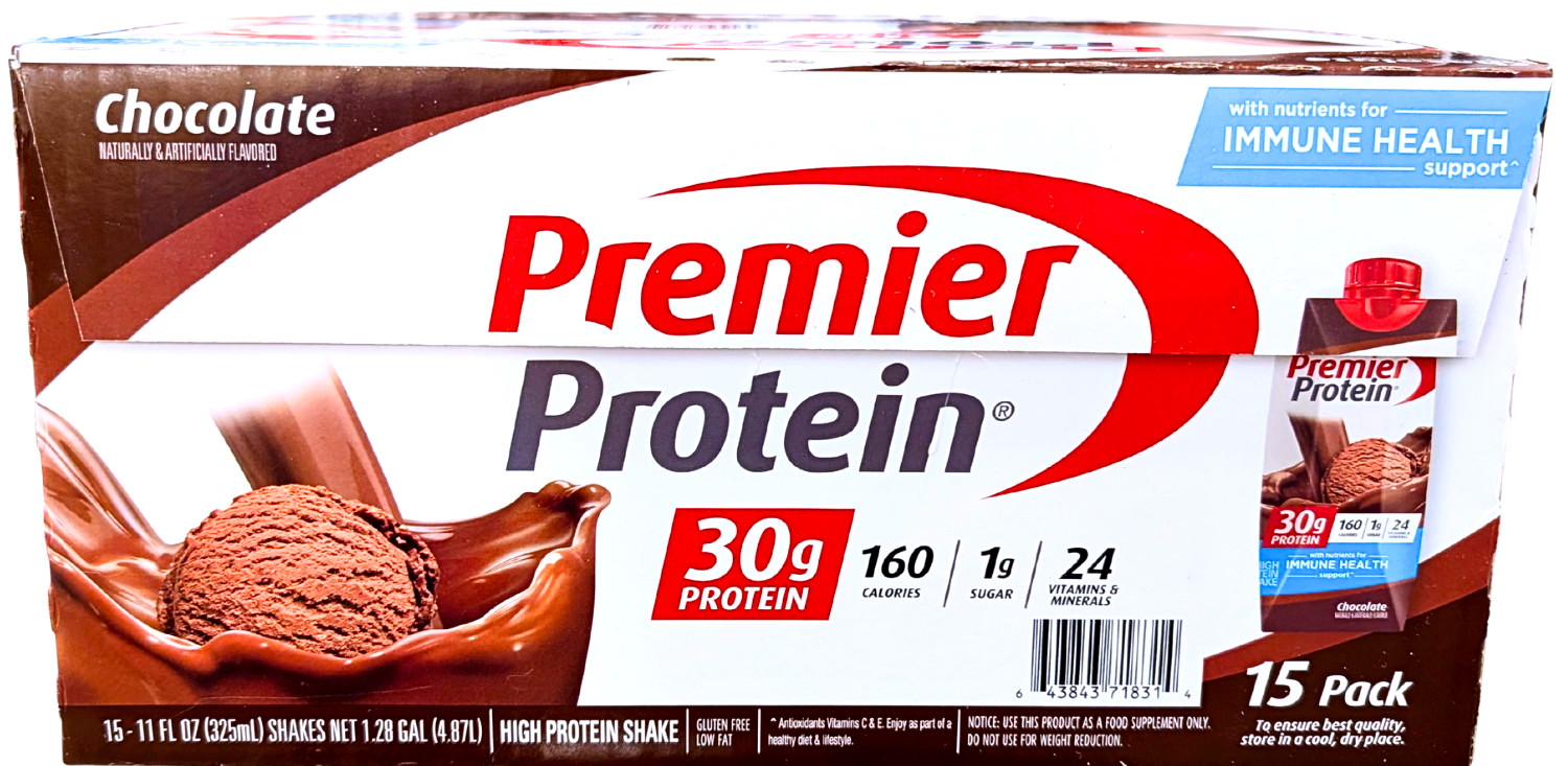 Premier Protein 30g High Protein Shake Chocolate 15 x 11 Fl Oz EXP 06/2026