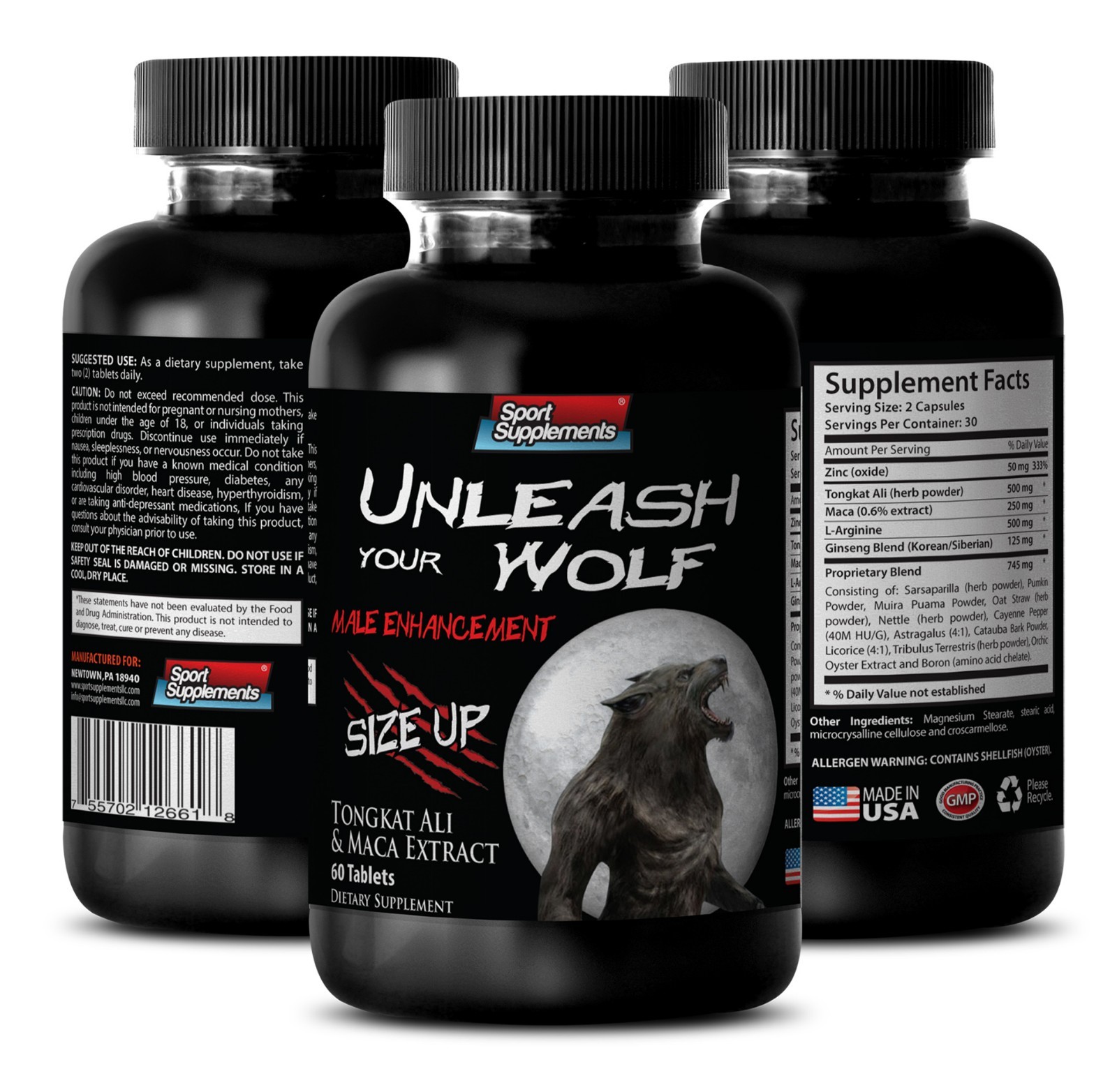 Male Performance Support – UNLEASH YOUR WOLF – Maca Extract 1Bot 60Caps
