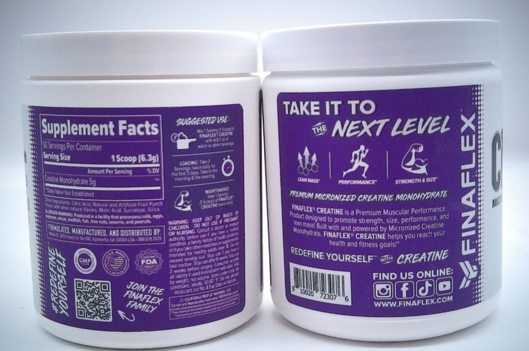 2Pk- Creatine, 100 Total Servings Fruit Punch, 11 Oz. Each, Exp. 4/27+