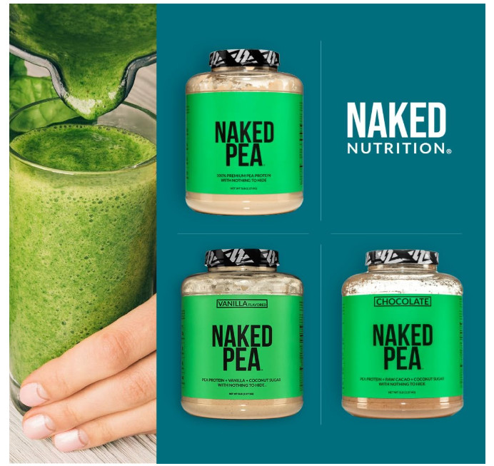 Naked Pea Protein Powder 5LB Unflavored Vegan NSF 76 Servings