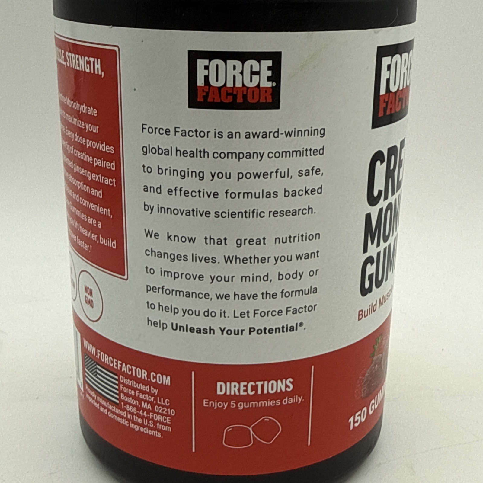 Force Factor Creatine Monohydrate Gummies 150ct 5g Dose EXP 11/2026