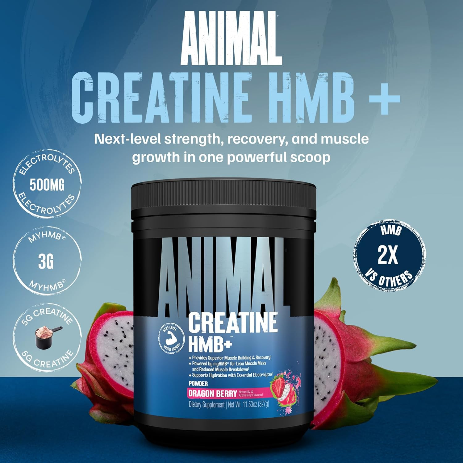 Creatine HMB Powder – 3G Myhmb + 5G Creatine with Electrolytes for Recovery & Da