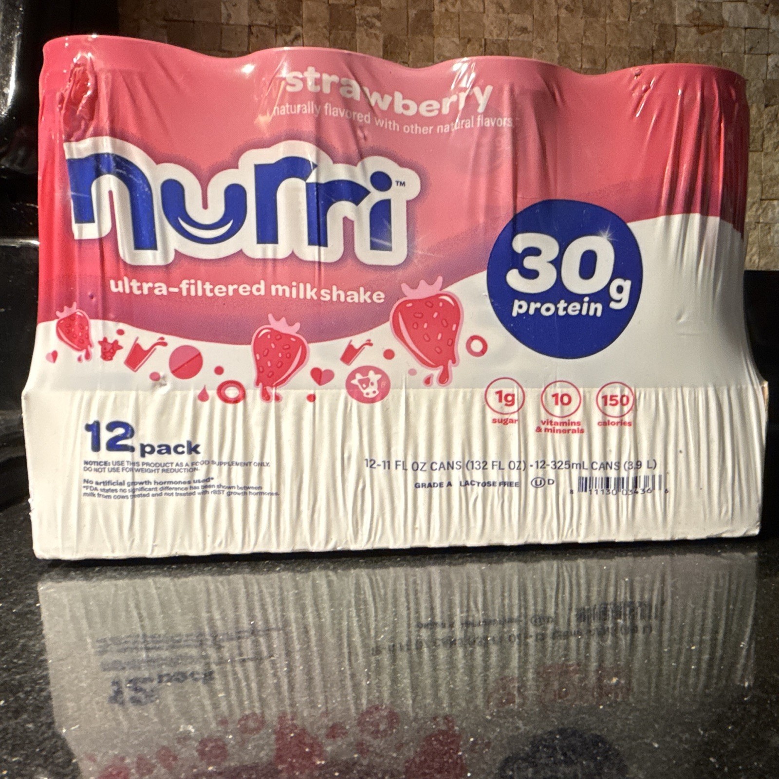 Nurri Ultra-Filtered Strawberryk Milkshake Shake 30g Protein 12-Pack 11 fl oz