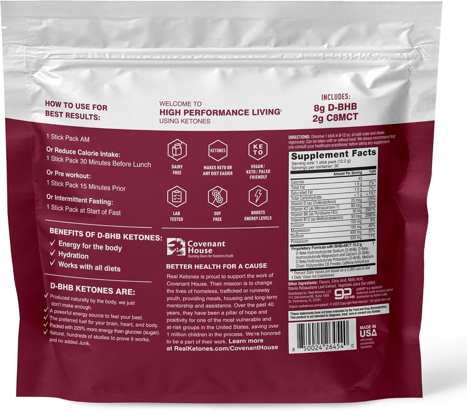 Real Ketones MCT & BHB Exogenous Ketones Drink Mix Packets Elevate Keto Electrol