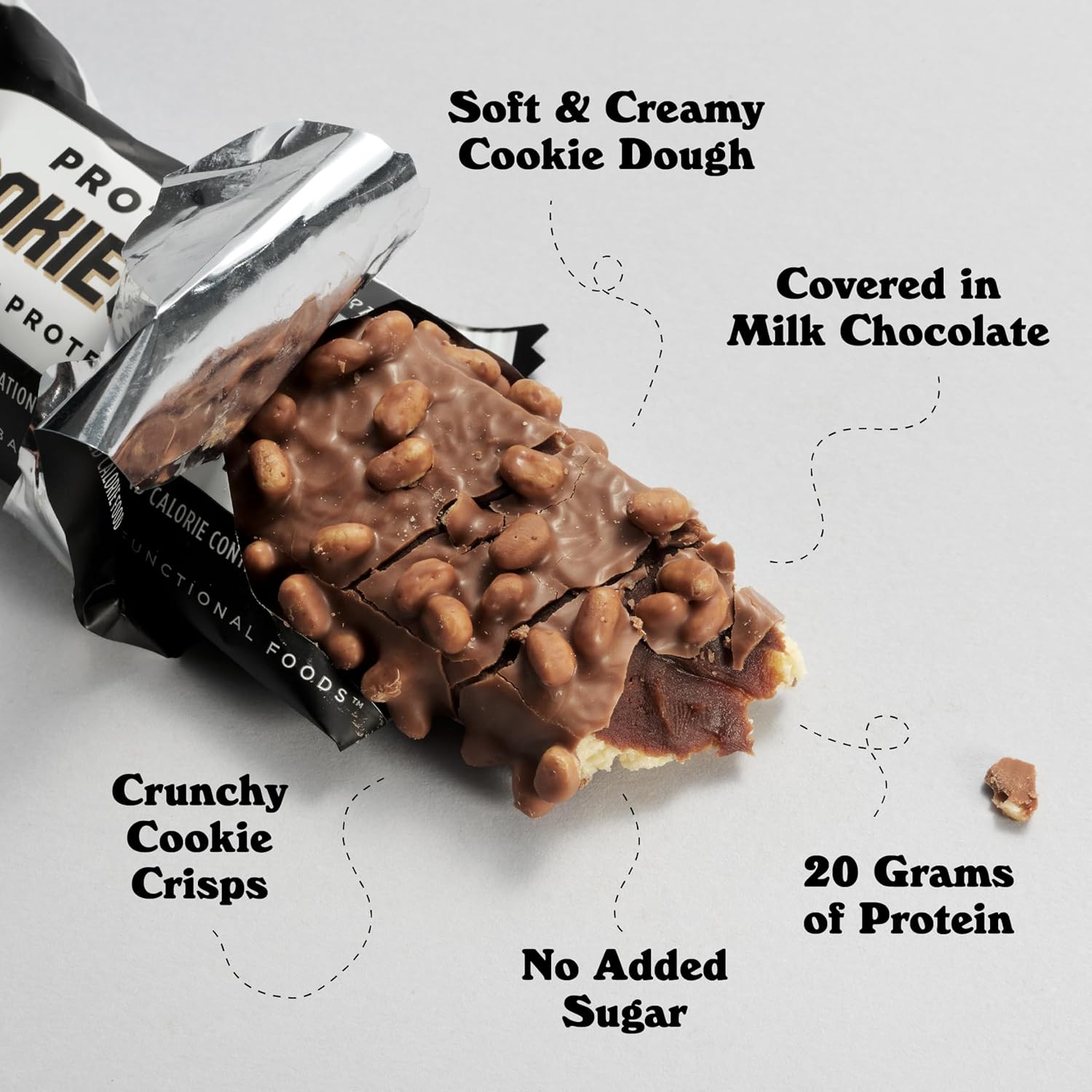 Protein Bars Cookies & Cream – 12 Count, 20G High Protein Treats – Chocolate Nut
