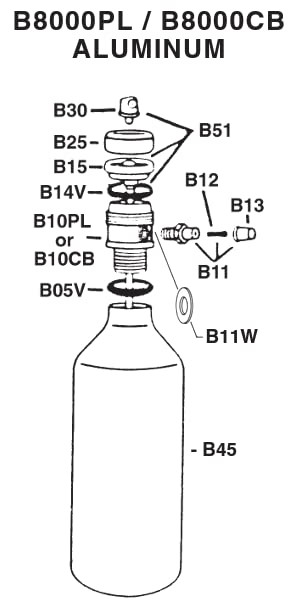 Sure Shot B8000PL Refillable 16 oz Non-Aerosol Plastic Body with Aluminum Canist