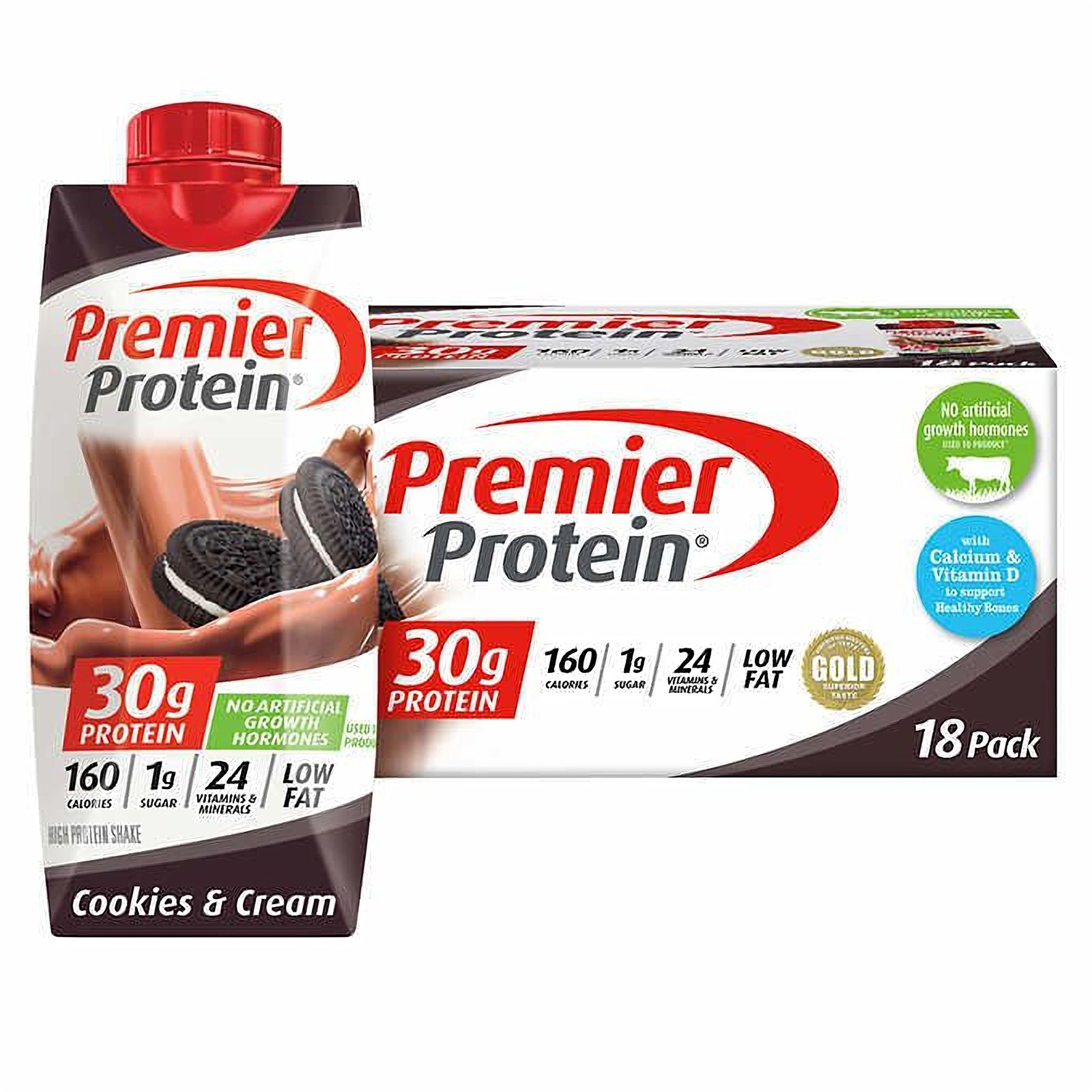 Premier 30g Protein Shakes 11 fl. oz.18-pack 24 Vitamins and Minerals 6 Flavors