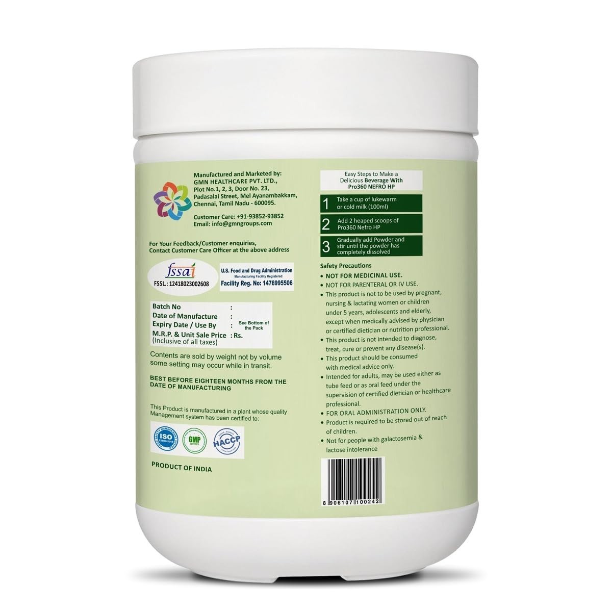 Pro360 Nefro HP Protein Vanilla Flavour Powder – 400 gm