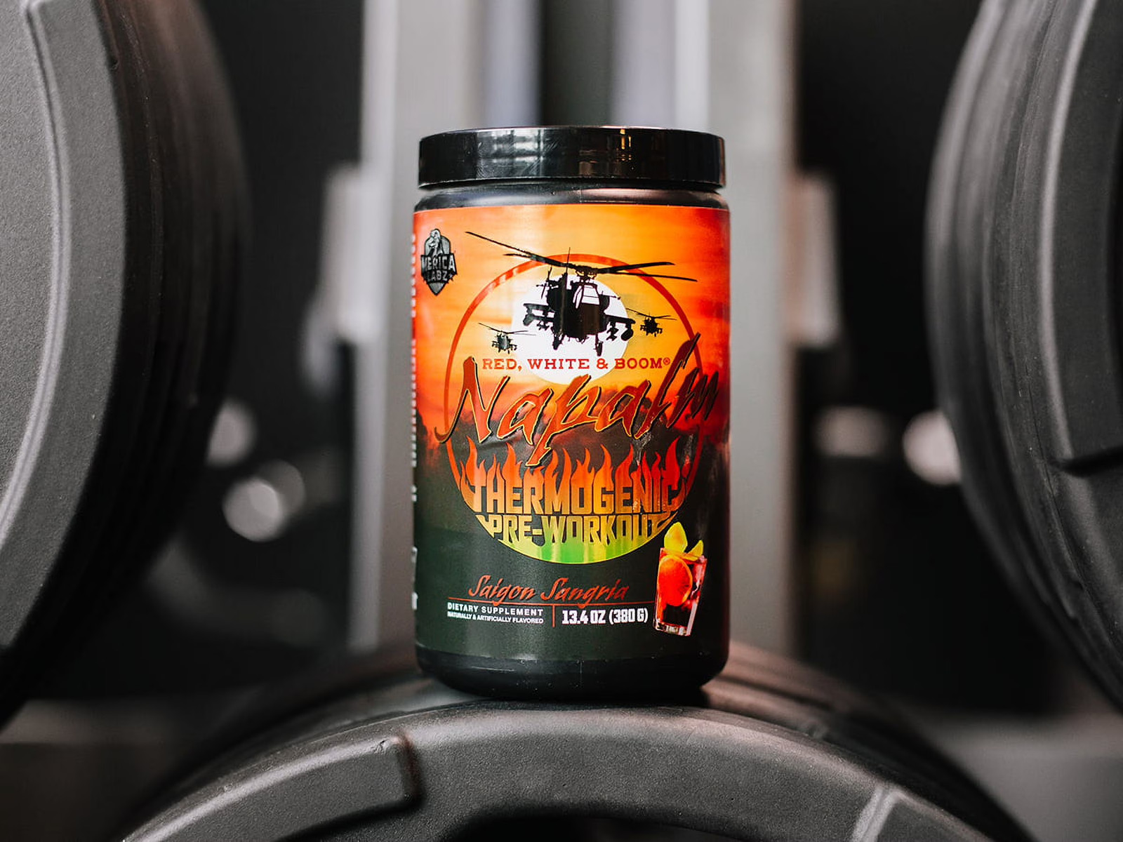 Merica Labz Red White & Boom | Napalm Thermogenic Pre-Workout | 20 Servings (Tan