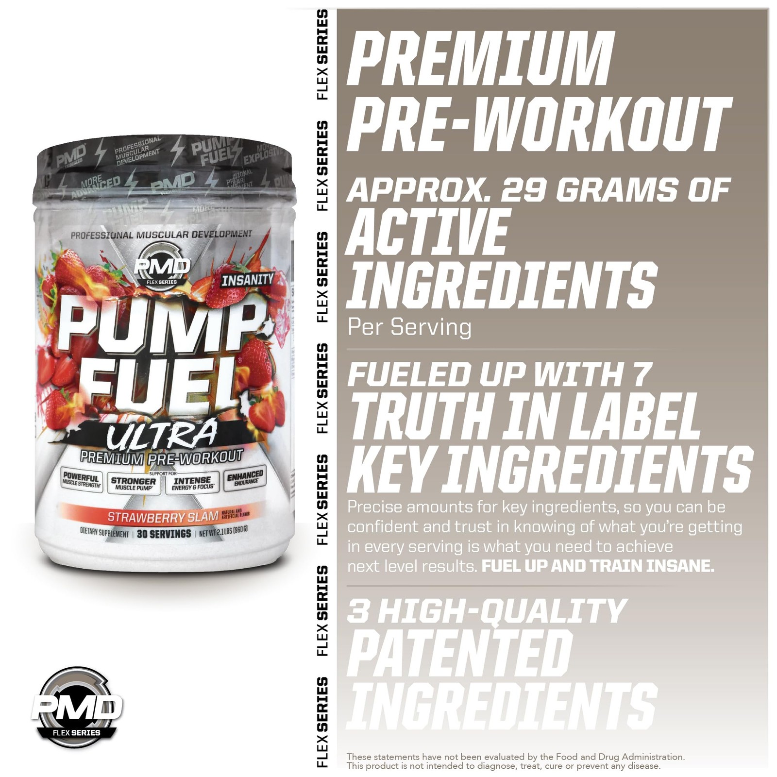 PMD Sports Pump Fuel Ultra Insanity, 2.05 Pound (Pack of 1), Strawberry Slam