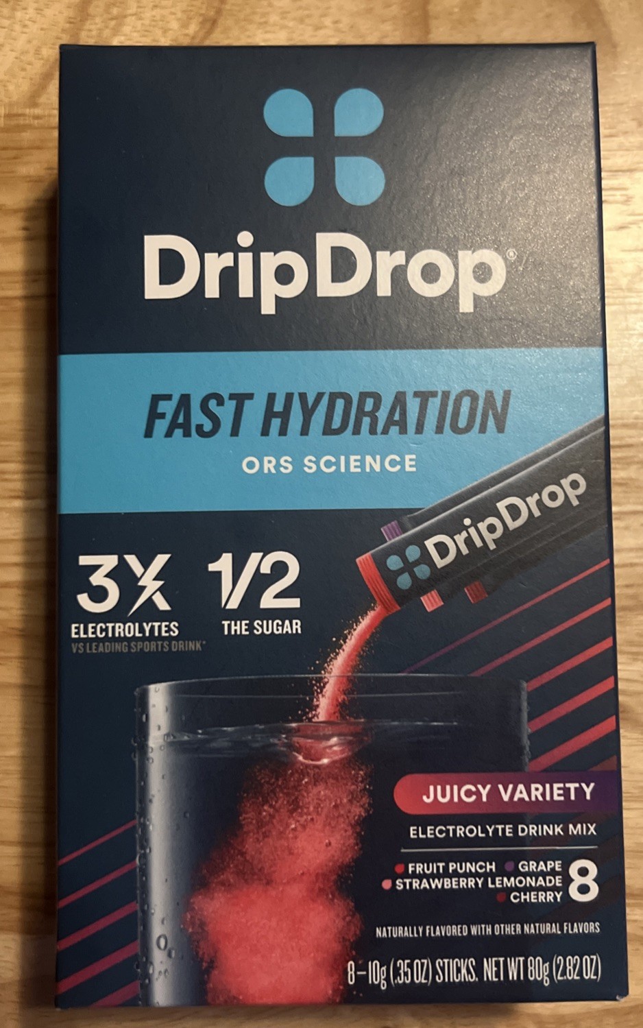 Lot of 4 (8) count boxes DripDrop Fast Hydration Electrolytes Juicy Variety