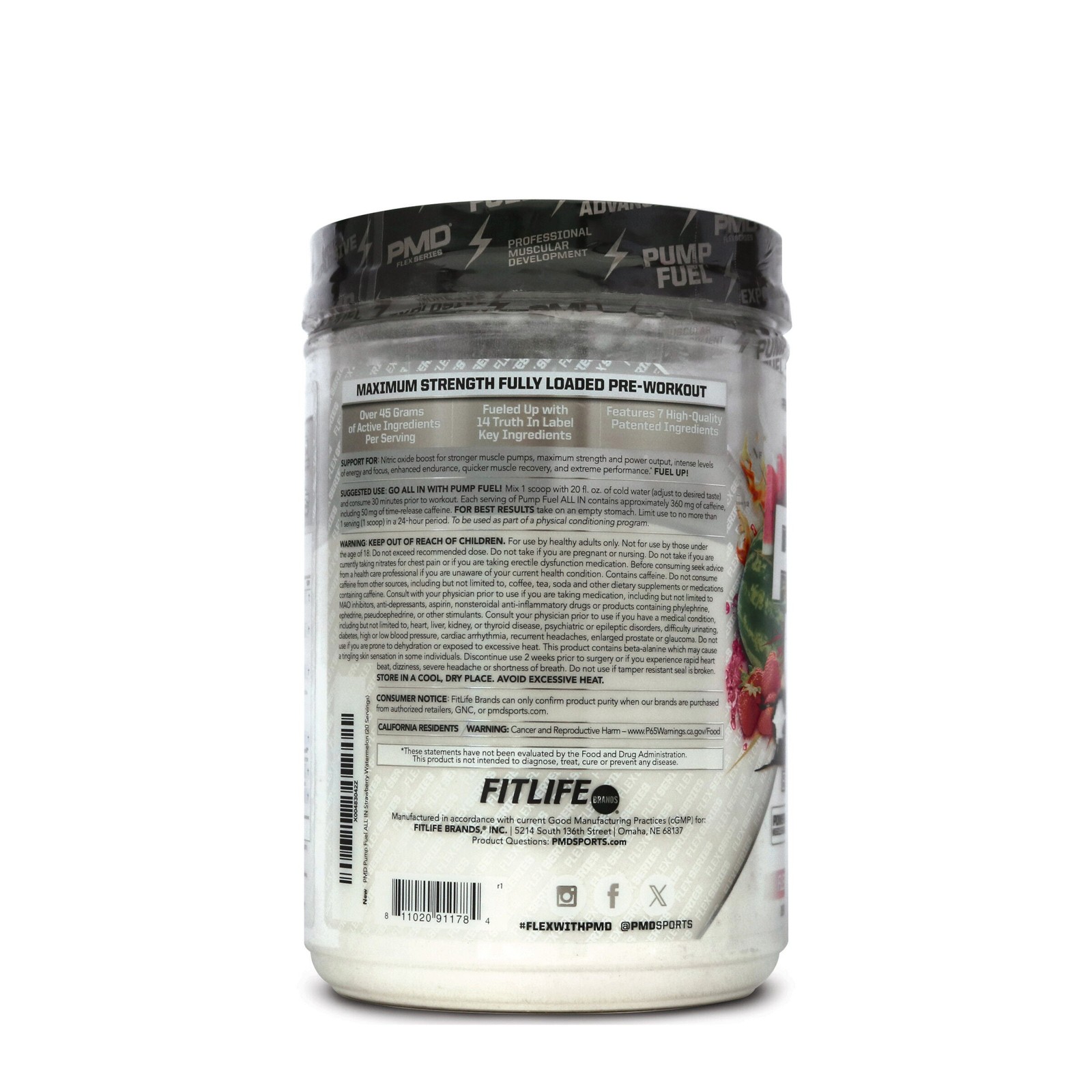 Pump Fuel All In Pre-Workout – Flexin’ Strawberry Watermelon (20 Servings)