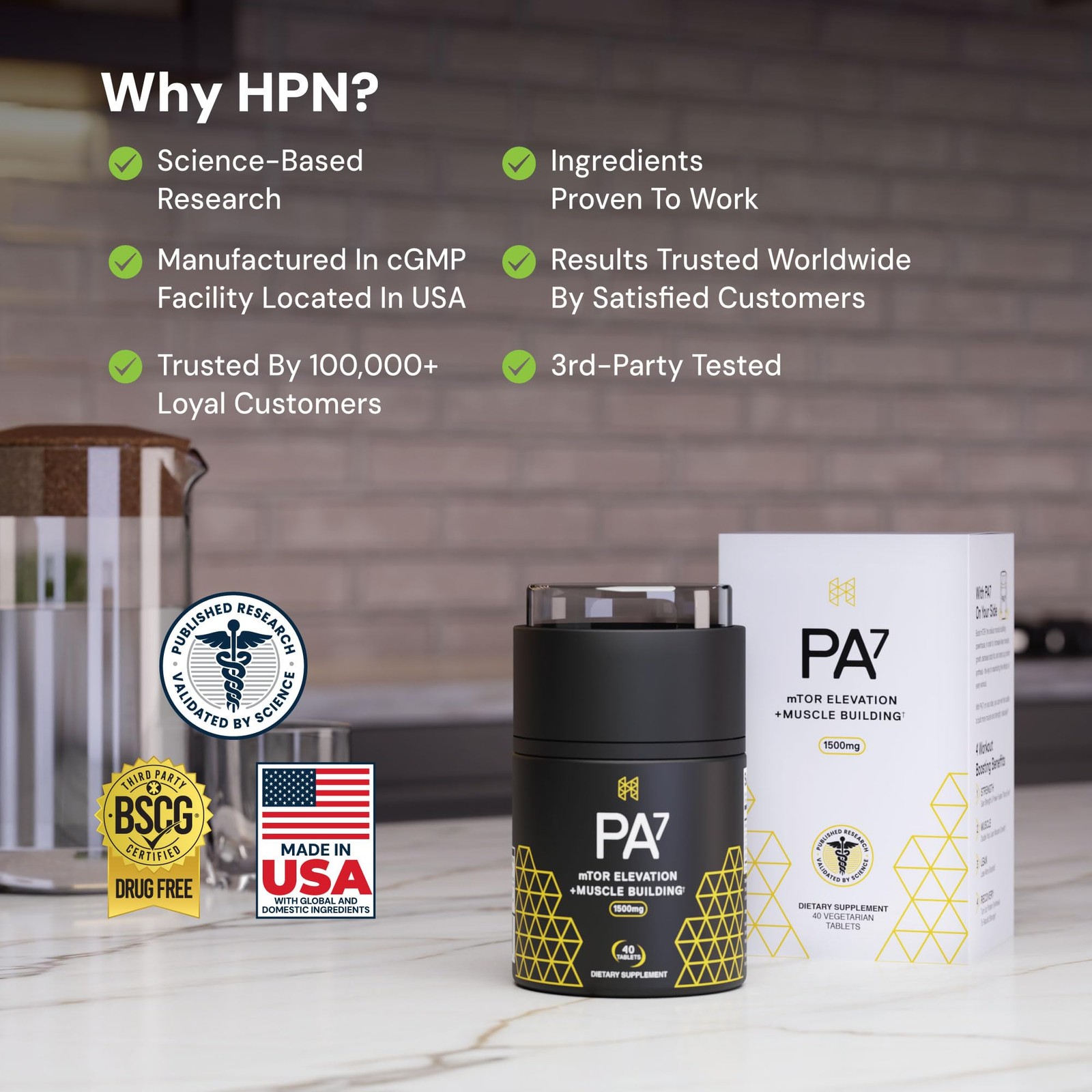 HPN PA(7) Phosphatidic Acid Muscle Builder Top 1 Count (Pack of 1), Multi