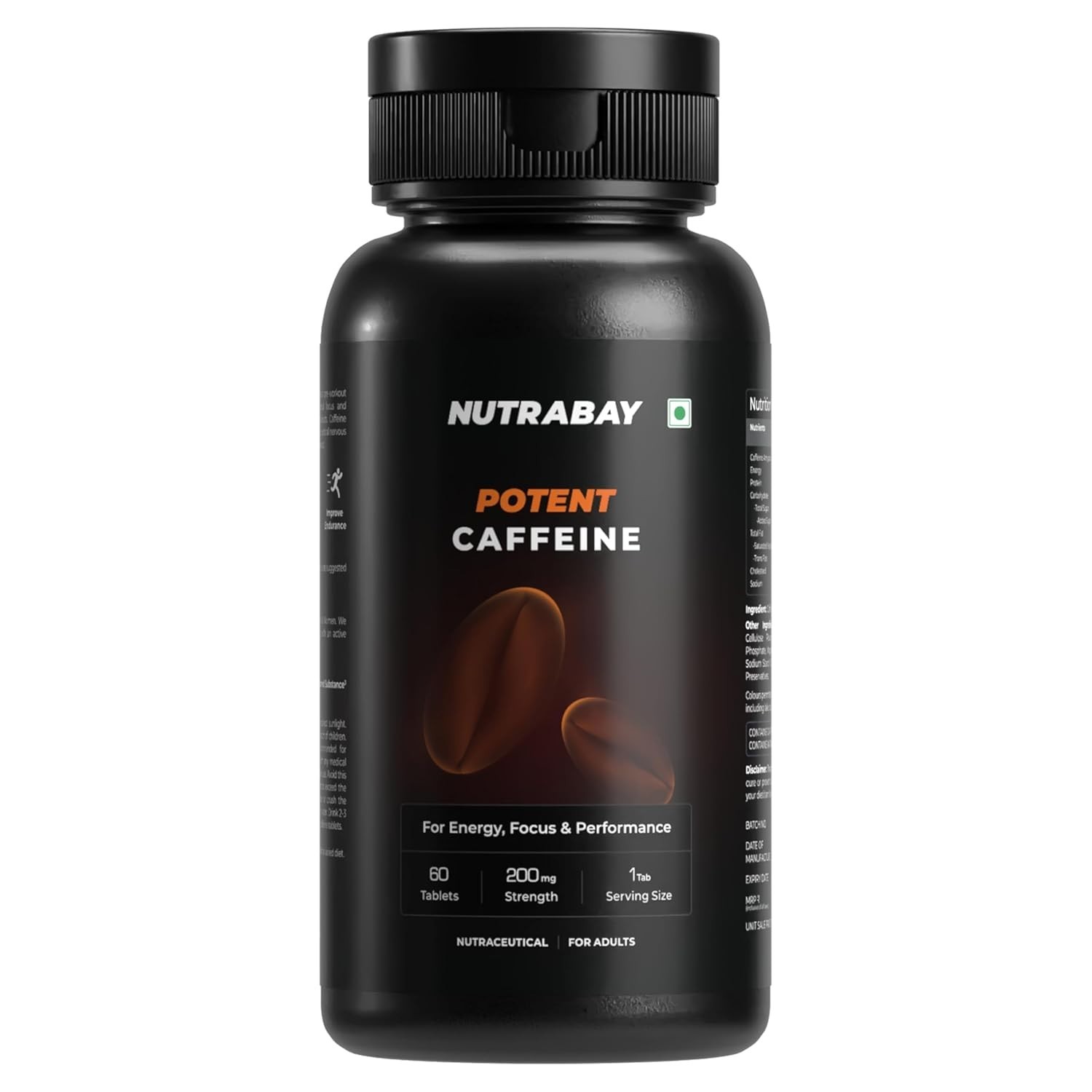 Potent Caffeine Veg Tablets | Natural Stimulant for Energy, Endurance & Focus