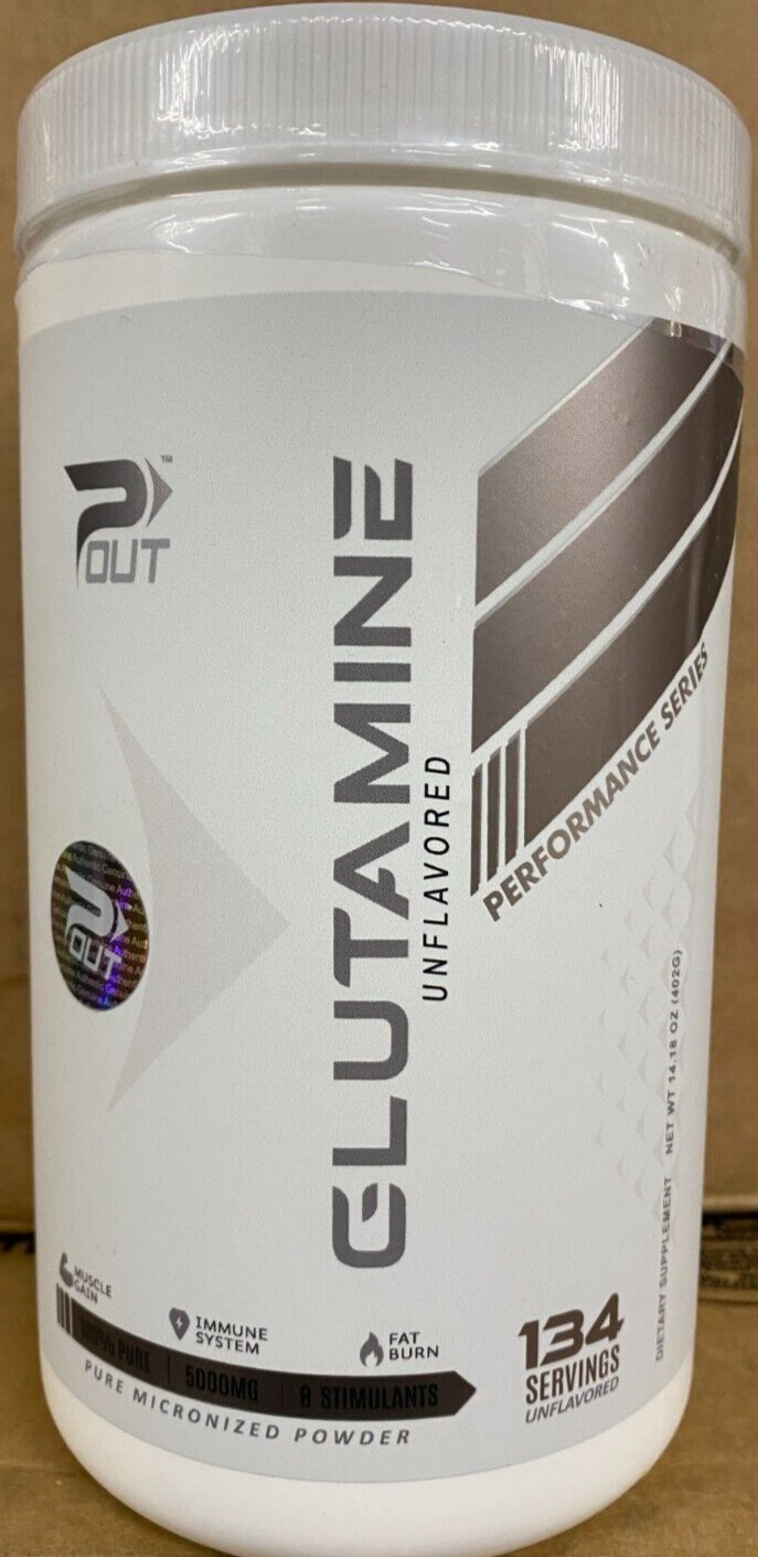 P-Out Performance Series Glutamine – 5000mg – 134 Servings, Made in USA NEW