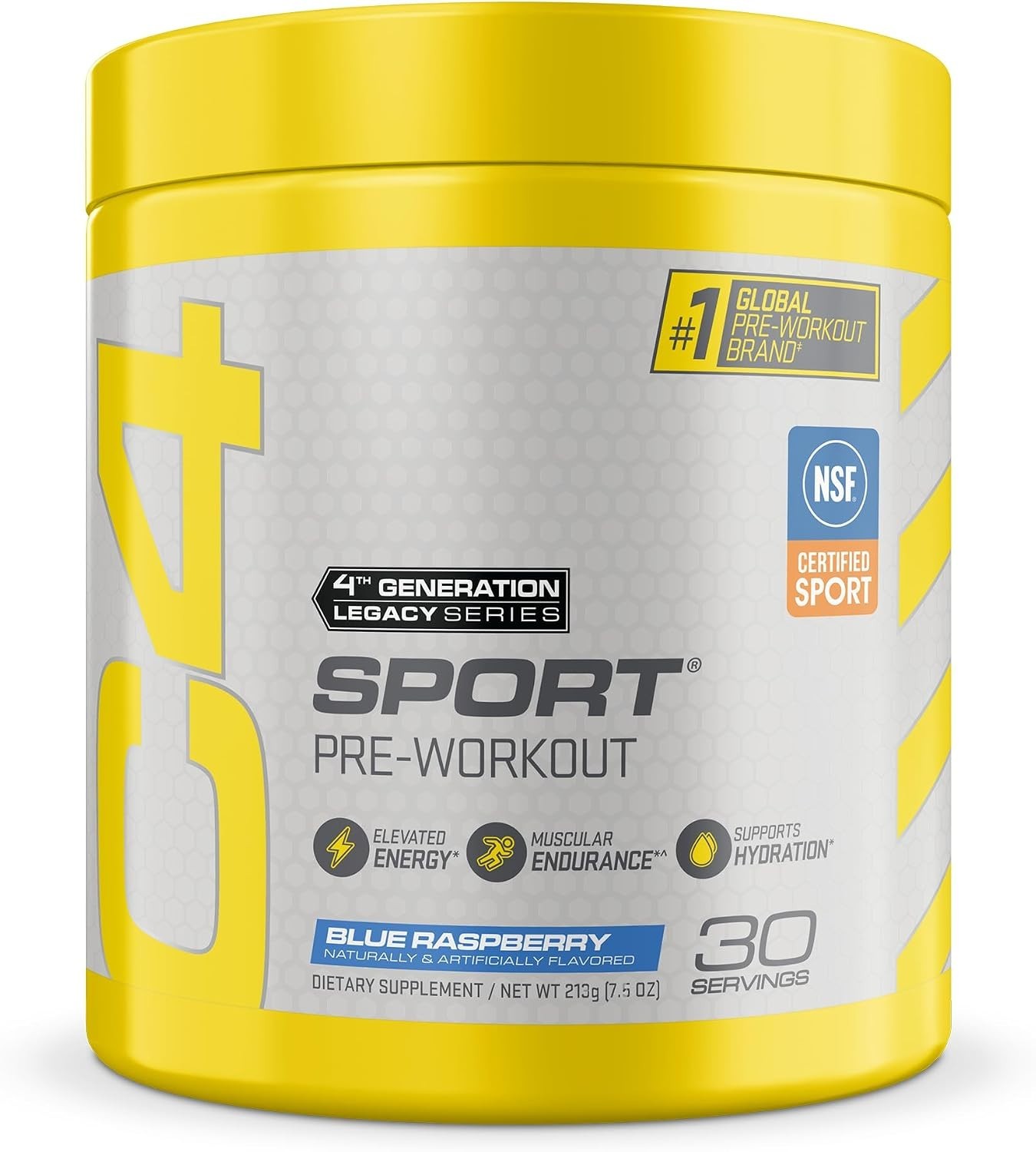 Cellucor Blue Raspberry Pre-Workout Powder – Energy & Muscle Boost – 30 Servings