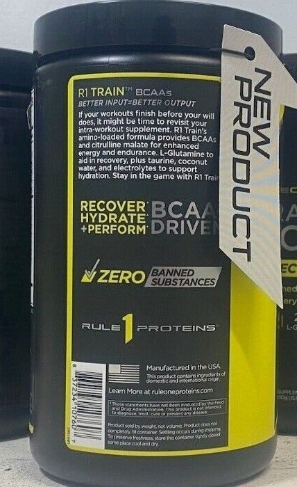 Rule One Train BCAAs+Electrolytes 30 Servings Dietary Supplement Recovery Powder