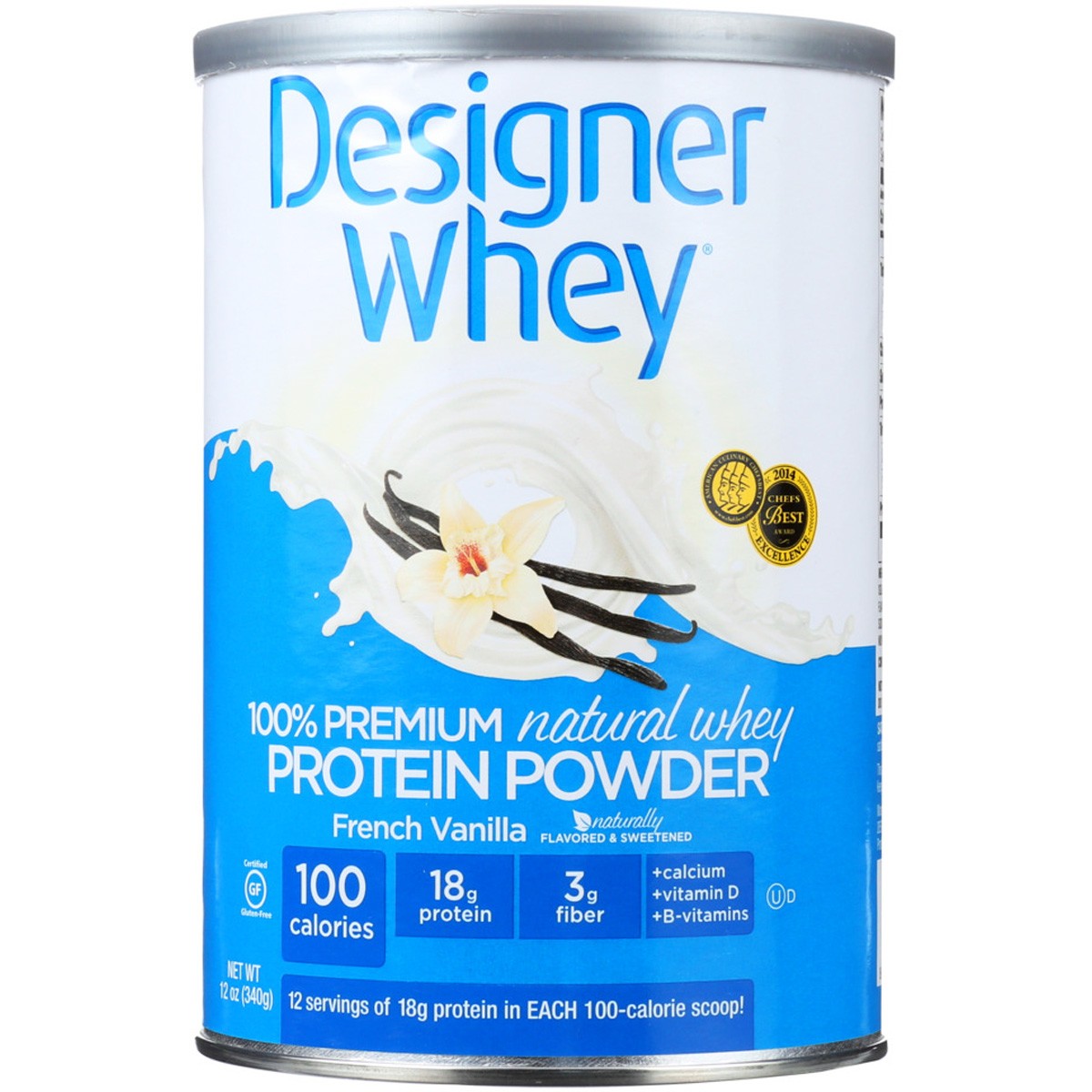Designer Whey French Vanilla 100% Premium Natural Protein Powder 12 Oz 2 Pack