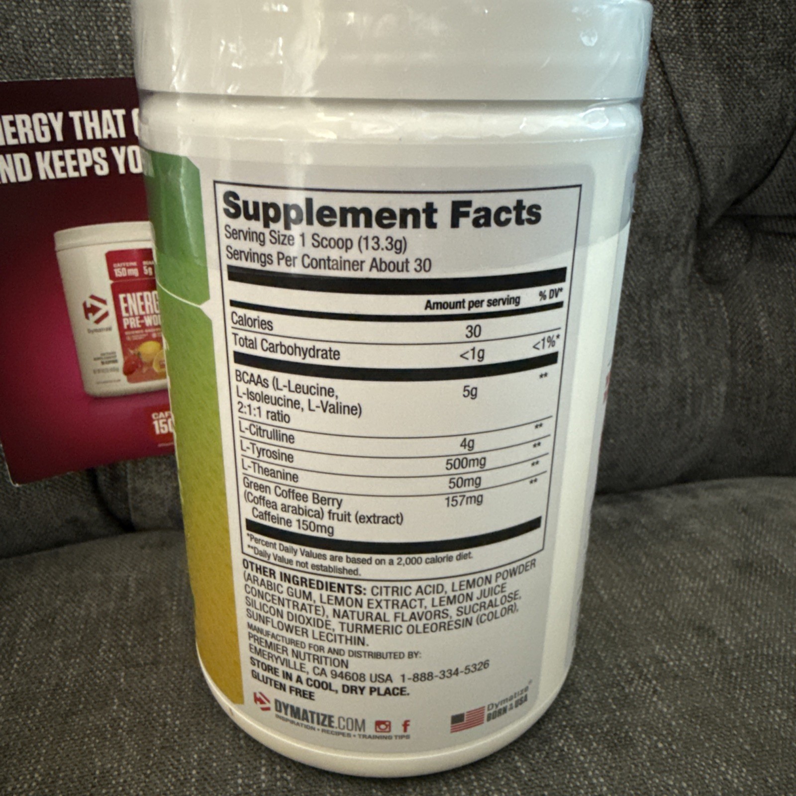 Dymatize Energyze Pre-Workout – Lemon Lime – 30 Servings – 14.1 oz