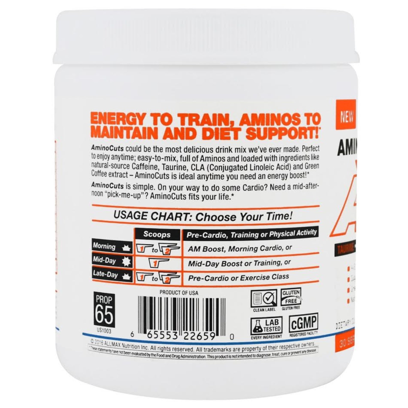 ACUTS™, Amino-Charged Energy Drink, Blue Raspberry, 7.4 oz (210 g)
