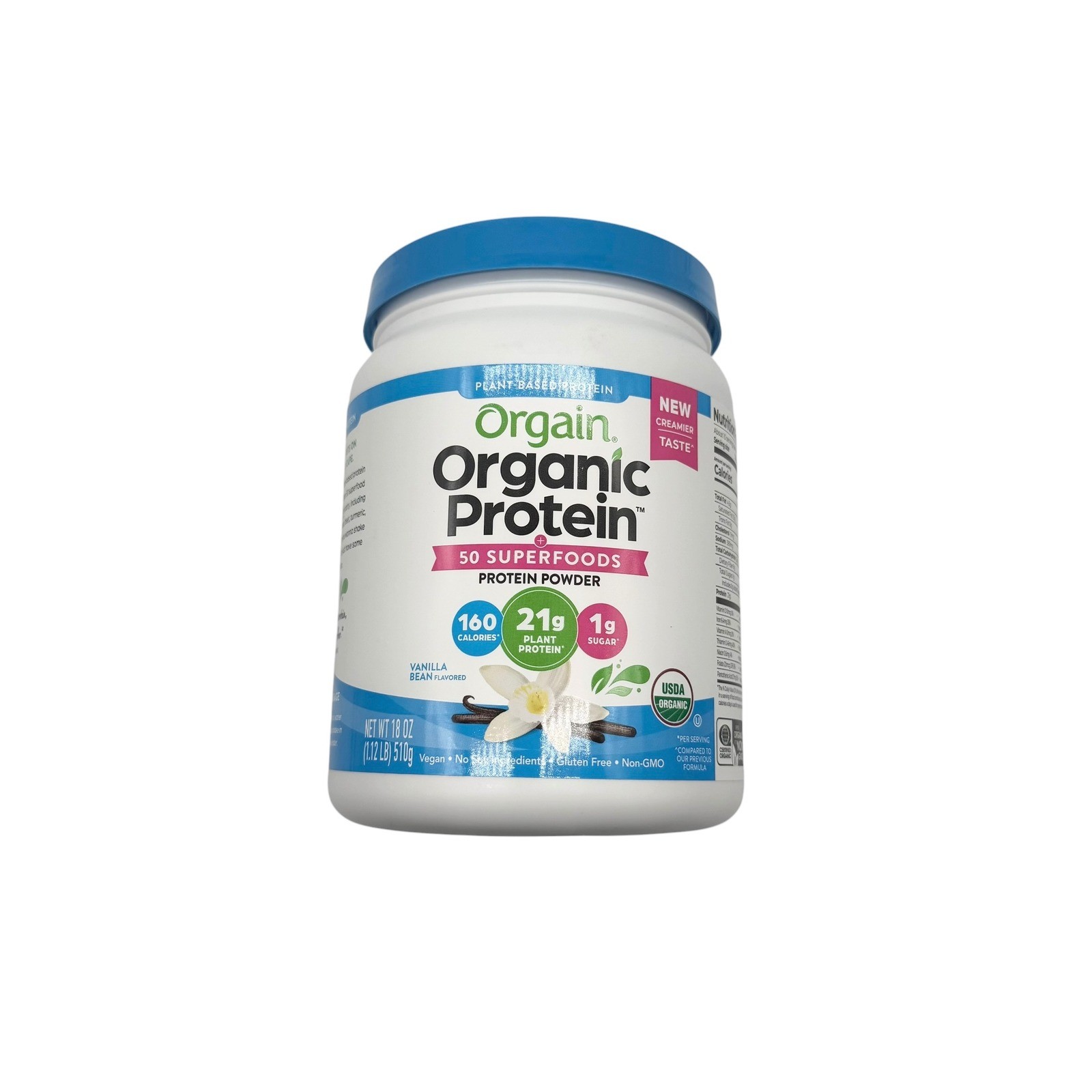 Orgain Organic Protein 50 Superfoods Powder Vanilla Bean 18oz 2 Pack Bundle NEW