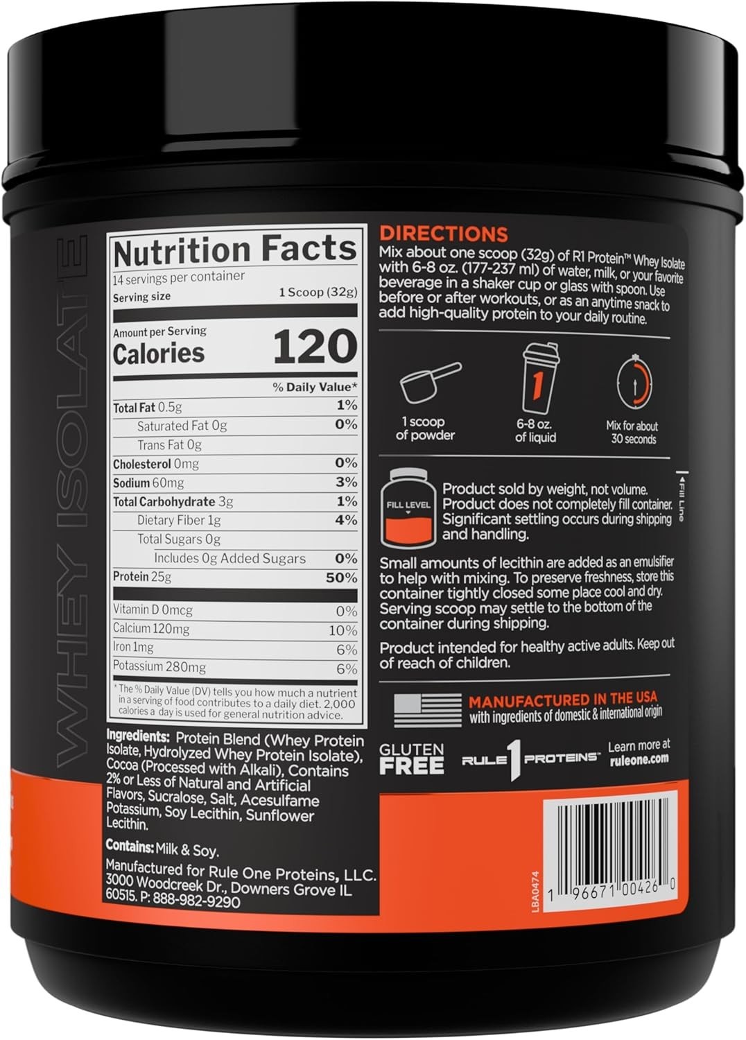 Rule 1 R1 Protein Whey Isolate – with 25g Protein & 6g BCAA Exclusively from …