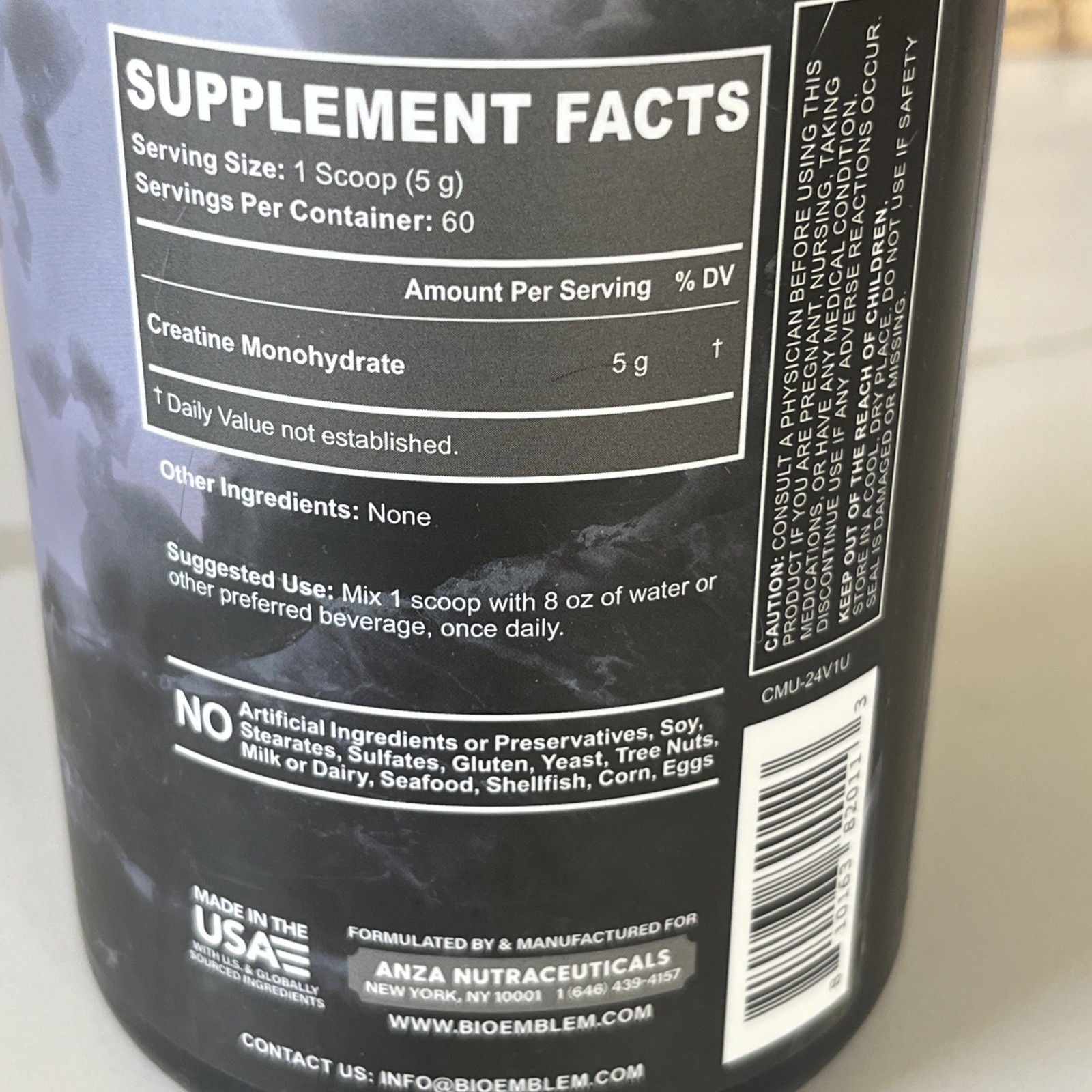 Bioemblem Creatine Monohydrate Powder – 300G Creatine Supplement – Non-Gmo,Vegan