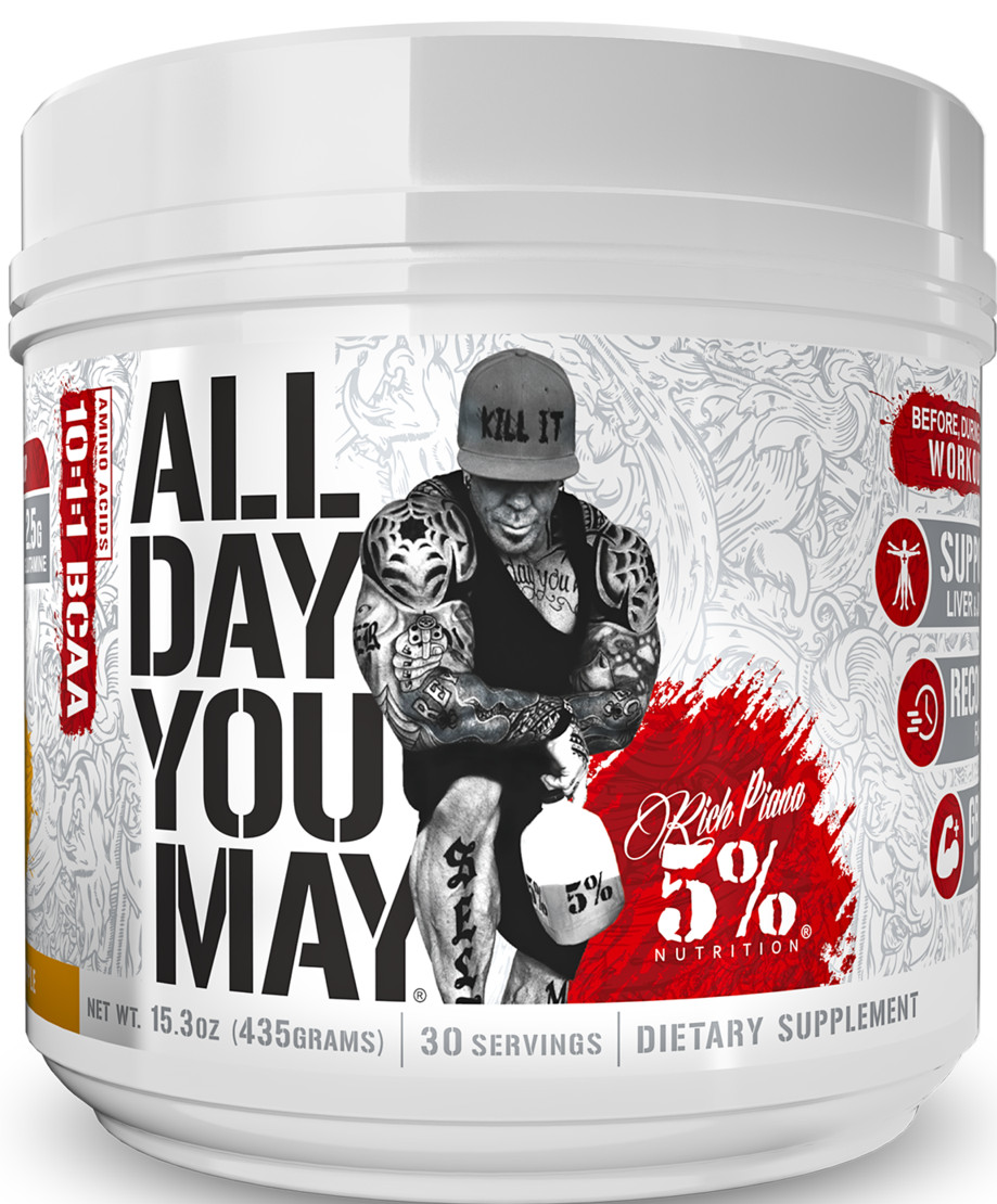 5% Nutrition Rich Piana All Day You May BCAA ALL FLAVORS LEGENDARY 💪 AMINOS