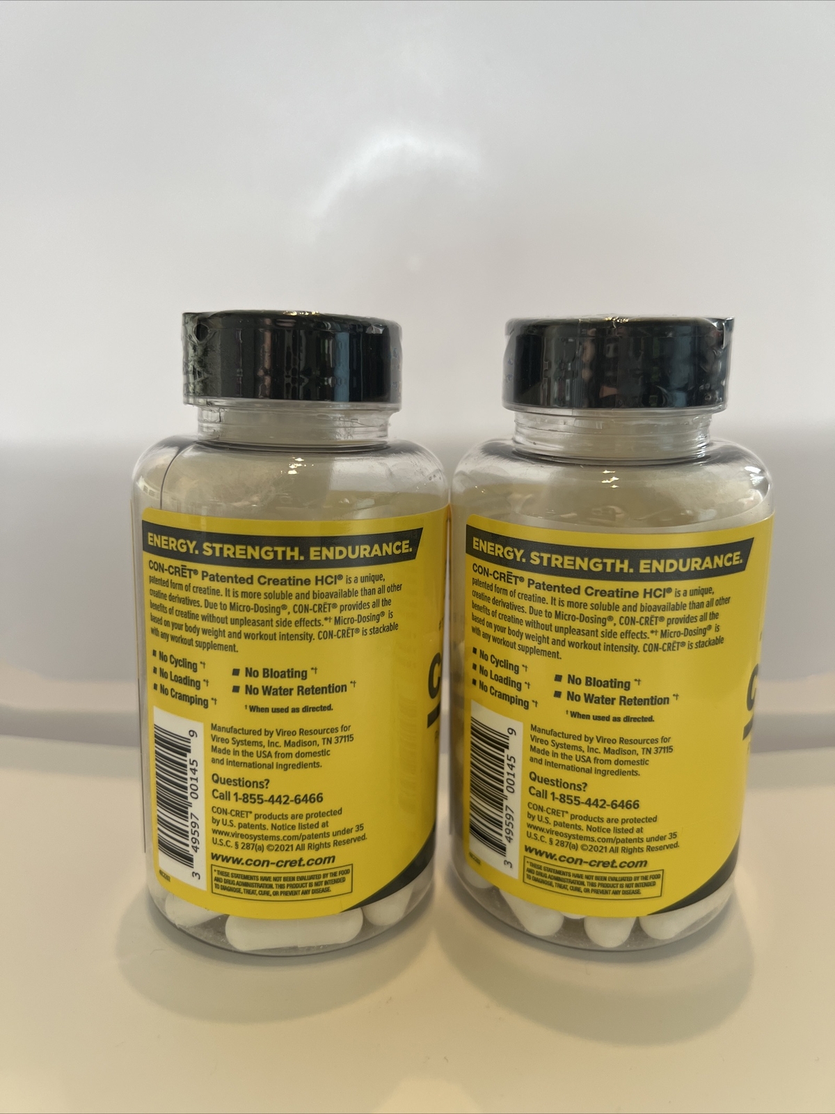 TWO ProMera Sports Con-Cret Creatine HCI 48 Capsules 750mg Dietary Supp 3/25