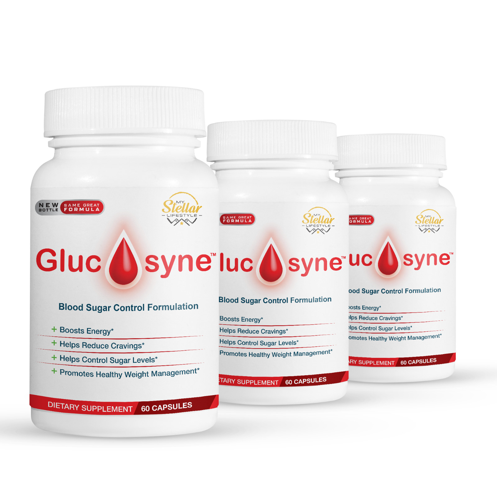 3 Pack Glucosyne, blood sugar control formula-60 Capsules x3