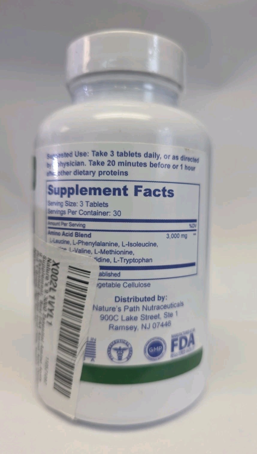 Nature’s 9 3000 Essential Amino Branch Chain Acids EAA 90 Tablets Natural Energy
