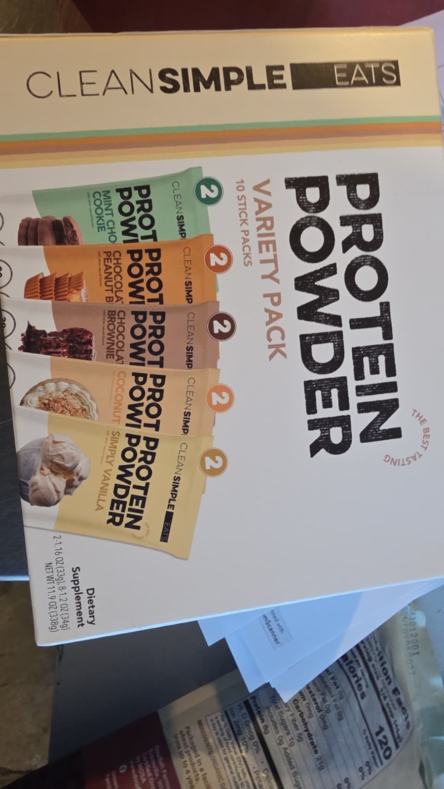 Clean Simple Eats Whey Protein Powder, Variety Pack, 1 Serving (Pack of 10)