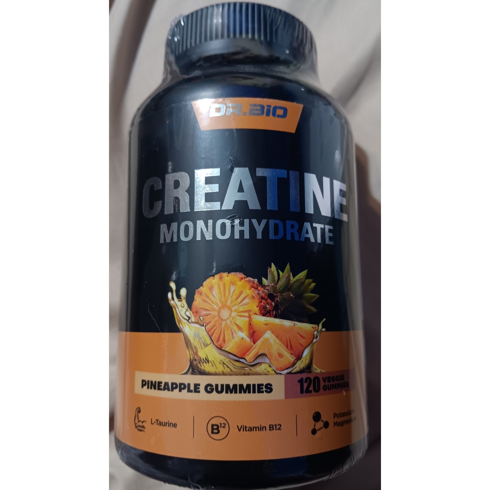 Creatine Monohydrate Gummies (120) Supplement Dr Bio 9/27 Pineapple 1 Mth 5 gram