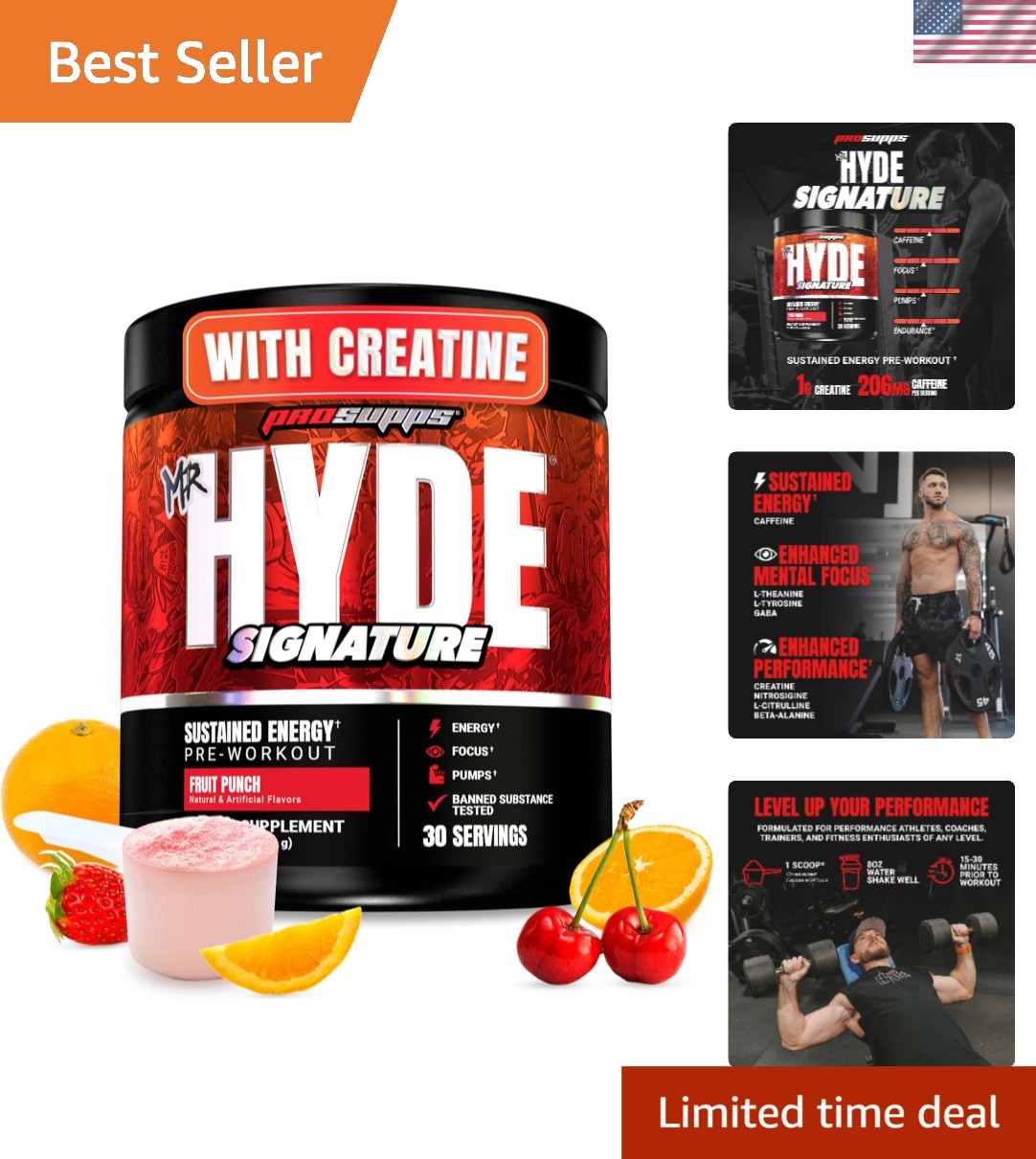Ultimate Energy Pre Workout – Mr. Hyde Signature, 30 Servings, Fruit Punch