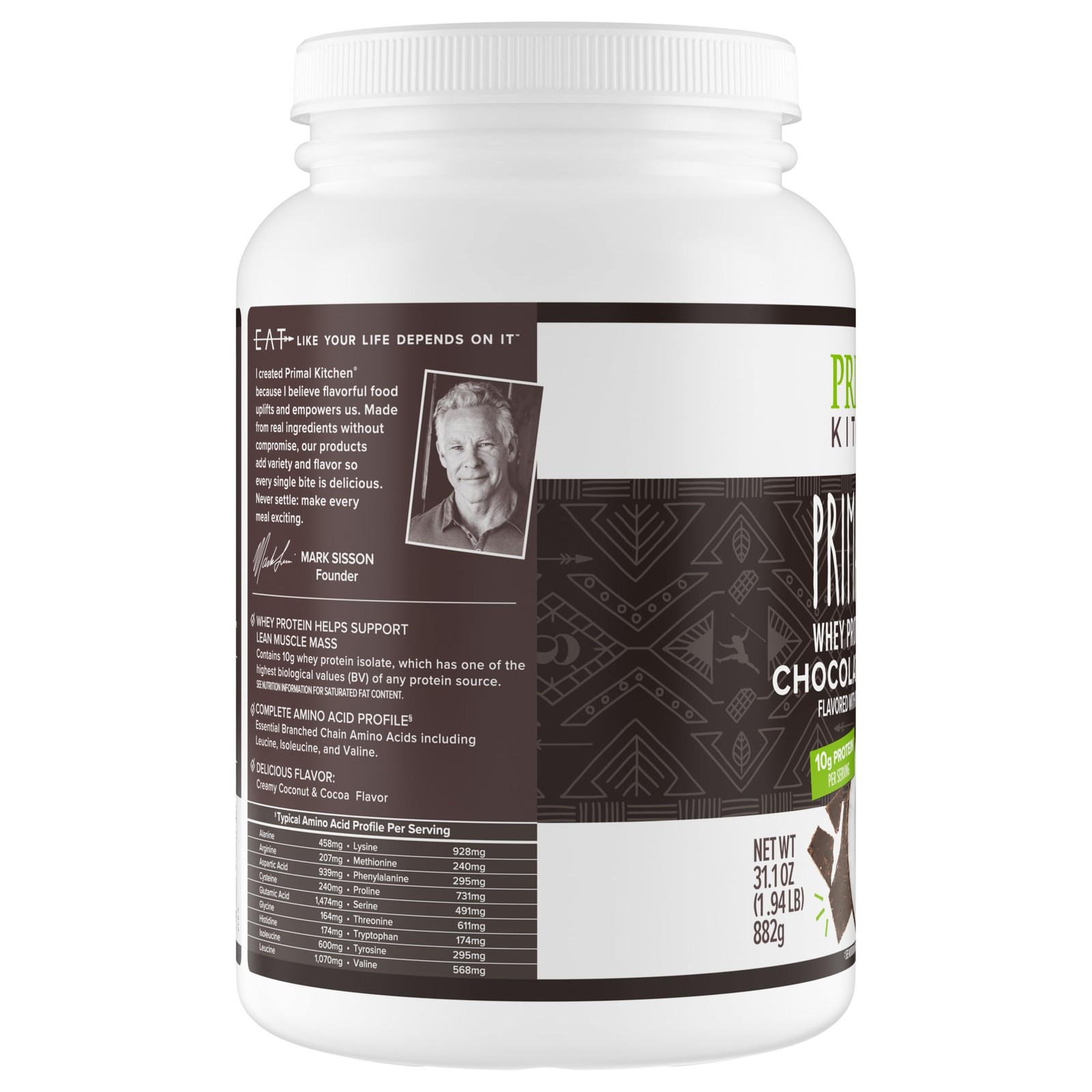 Primal Kitchen Primal Fuel Chocolate Coconut Whey Protein Powder, Gluten and…