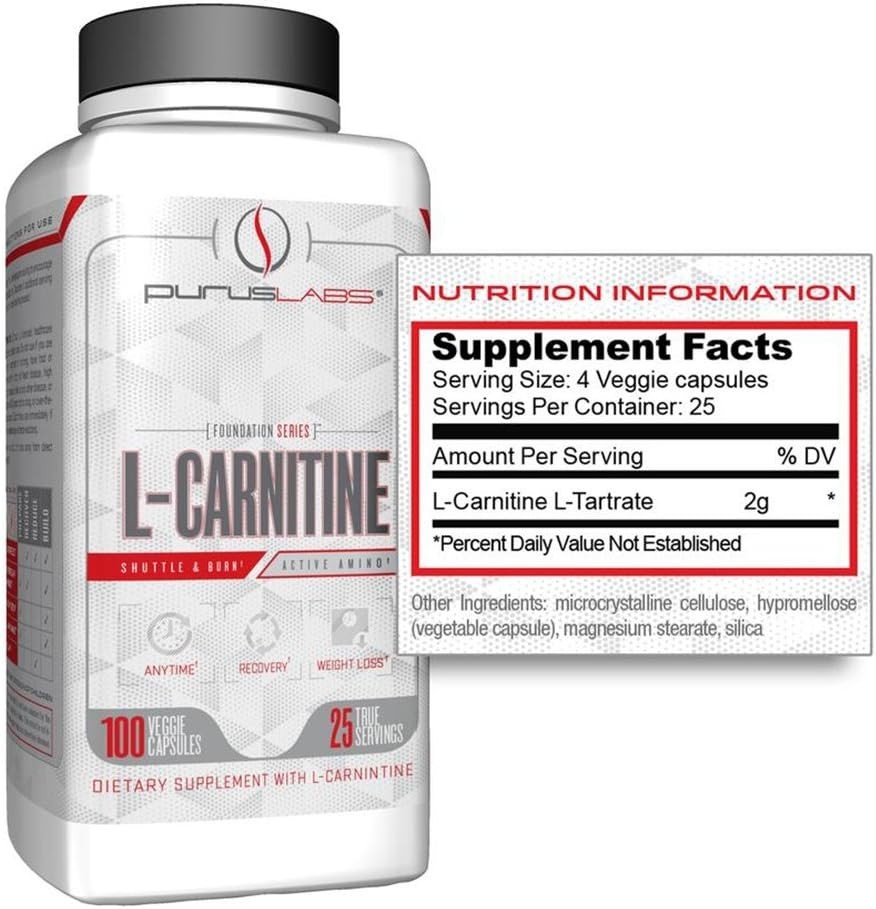 Purus Labs L-Carnitine – Recovery – Weight Loss – 100 Capsules