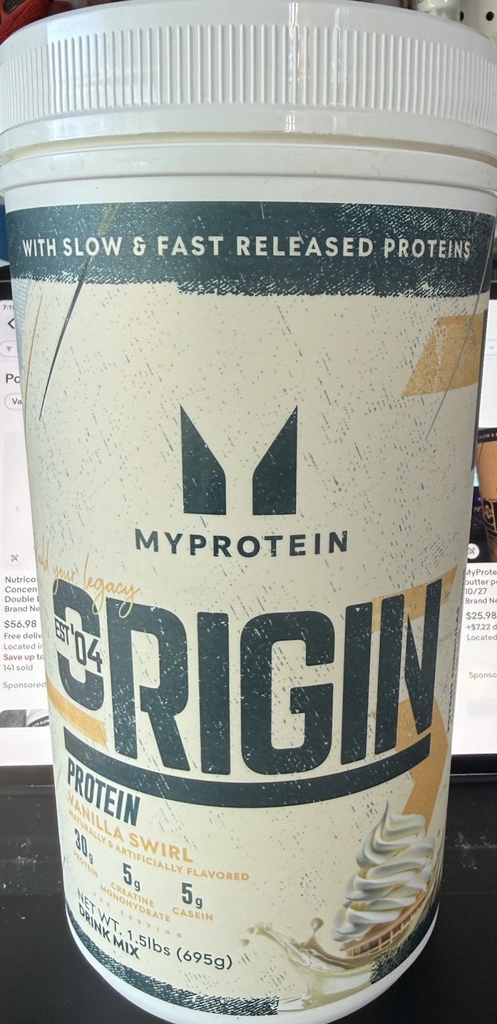 1 – 1.5lb MyProtein Vanilla Swirl Origin Protein Creatine Casein Powder 06/2027