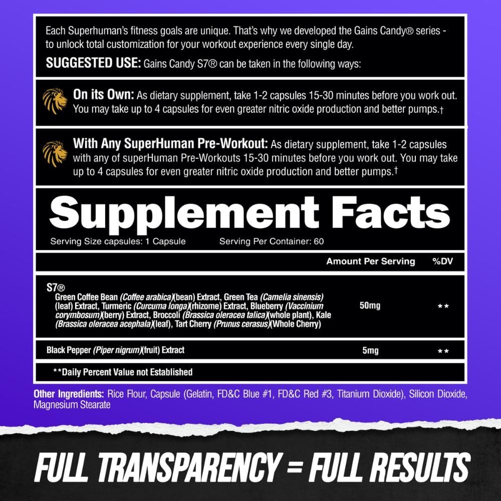 ALPHA LION Gains Candy, Supplement Pills for Muscle 60 Count (Pack of 1), S7