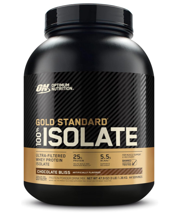 Optimum Nutrition Gold Standard 100% Isolate Whey Protein, Chocolate Bliss, 3 lb