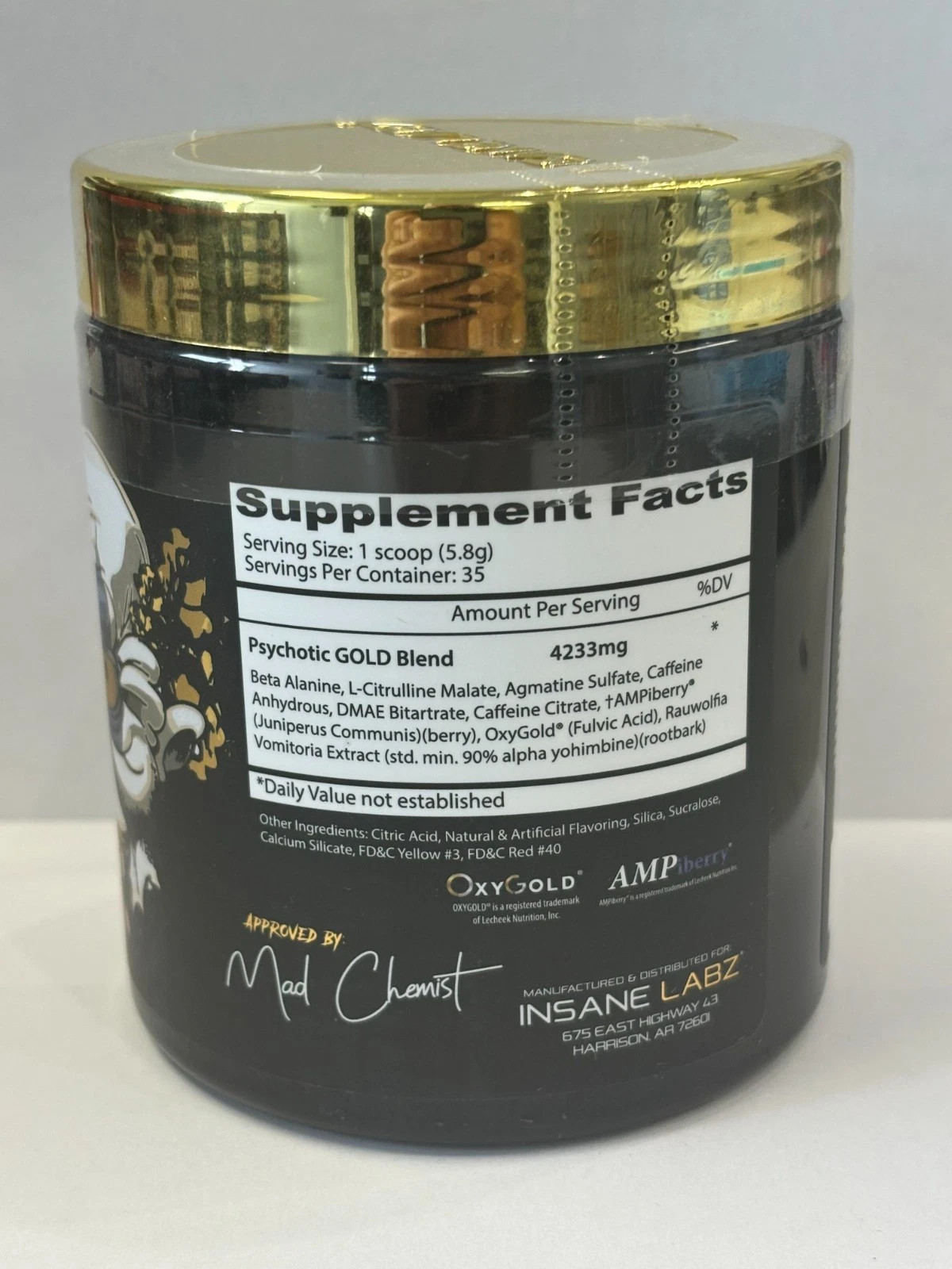 Insane Labz PSY-CHO-TIC GOLD Extreme Pre-Workout Energy Focus Pumps 35 Servings