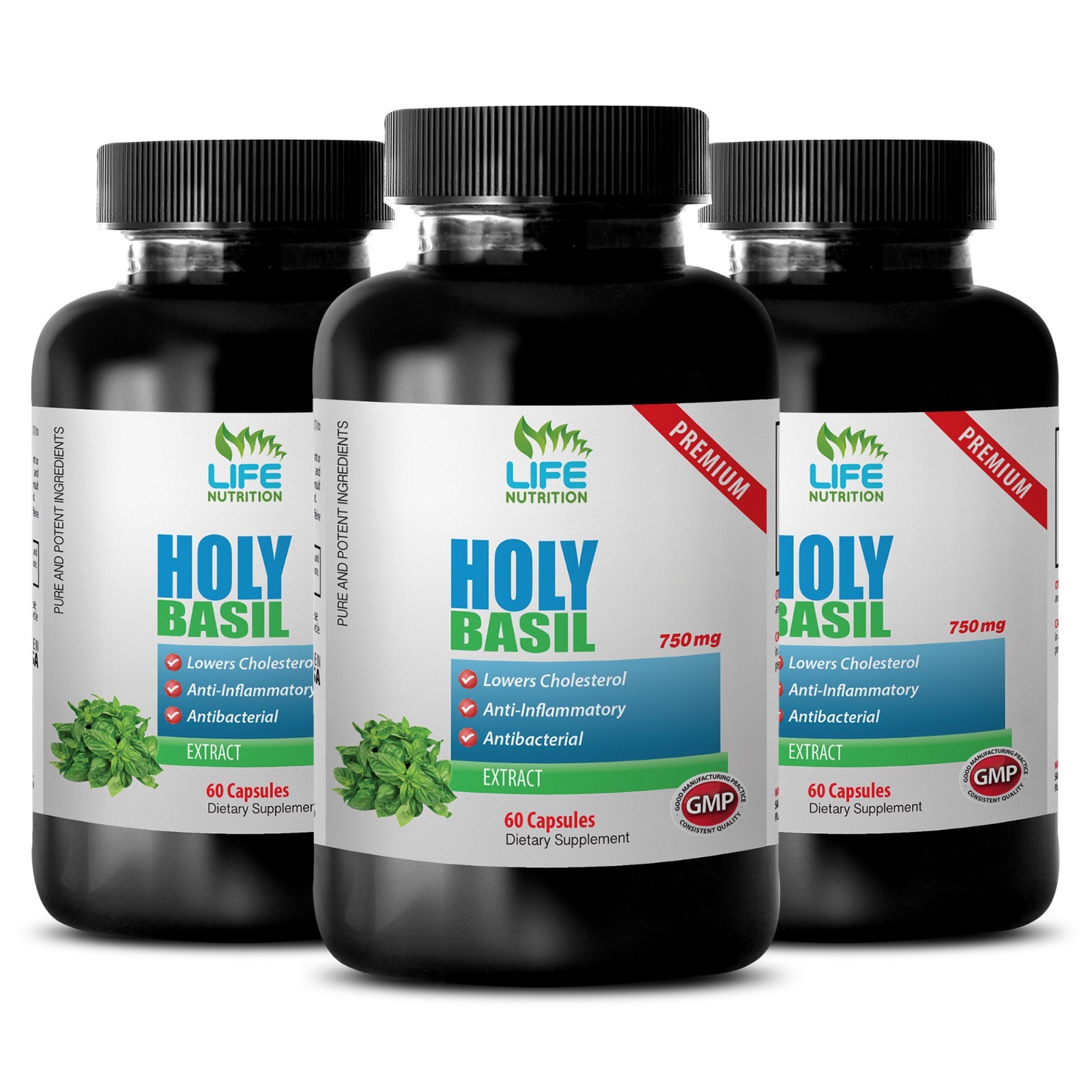 rich in antioxidants – Holy Basil Extract 750mg – detoxify your body 3 Bottles