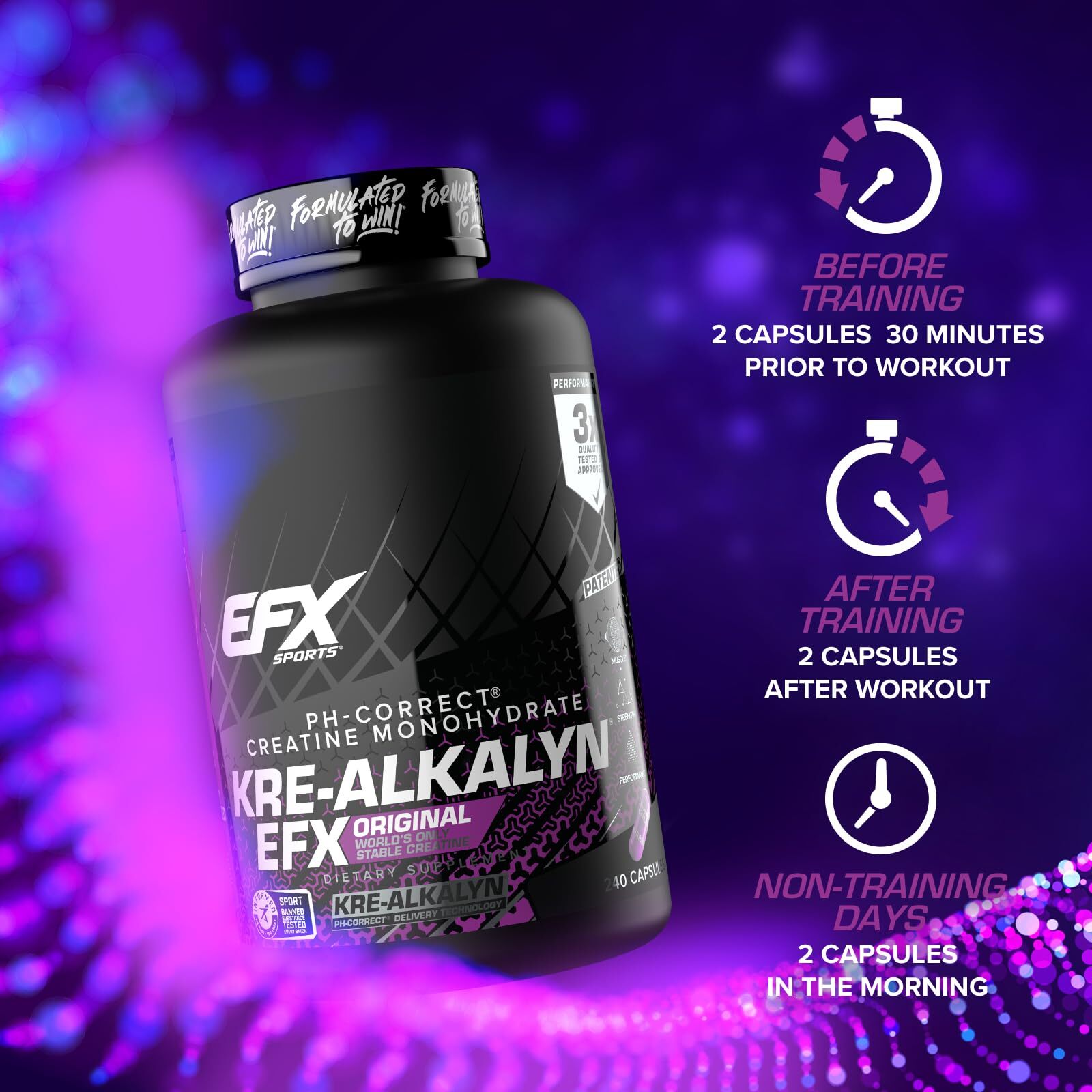 Kre Alkalyn EFX 240 Count pH Correct Creatine Monohydrate Capsules