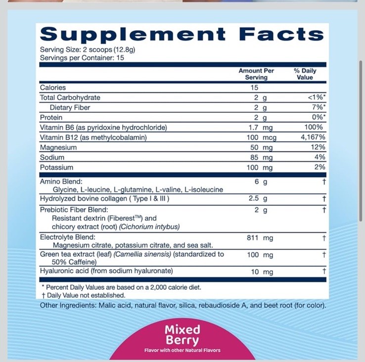 💪Replenza Mixed Berry Electrolyte Mix Zero Sugar 6.8oz Powder (EXP 10/2026)