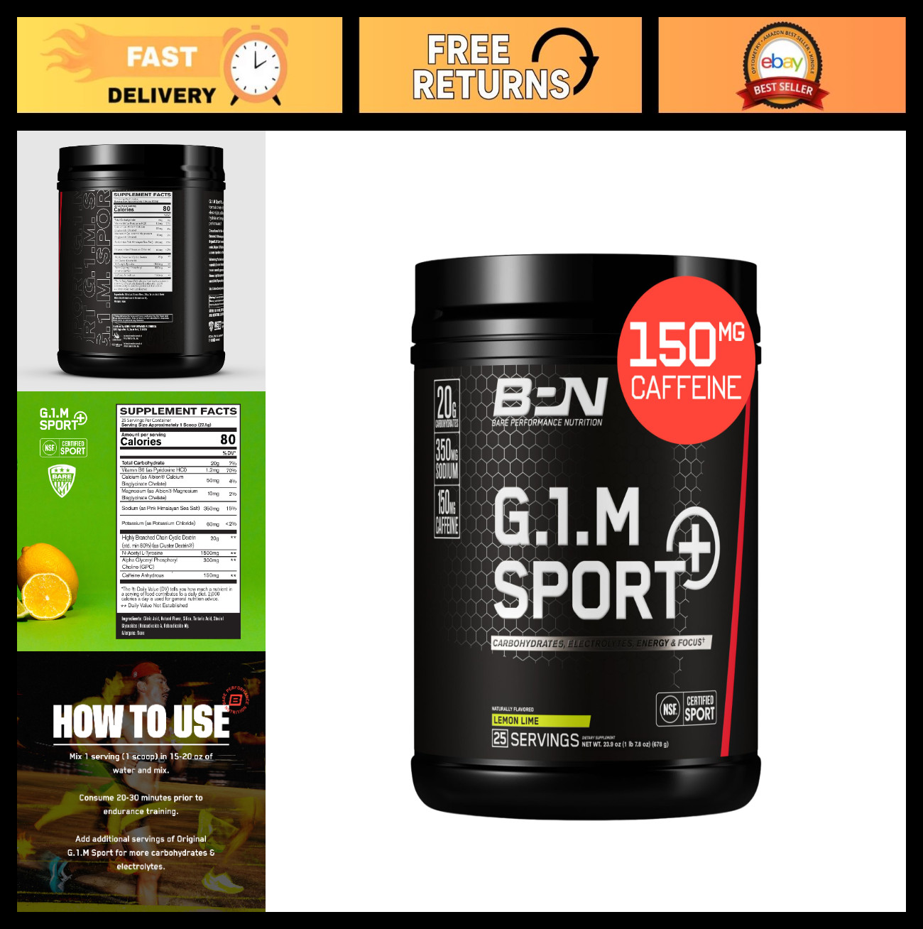 Endurance Pre-Workout Powder – Lemon Lime | 25 Servings | Energy, Focus, Electro