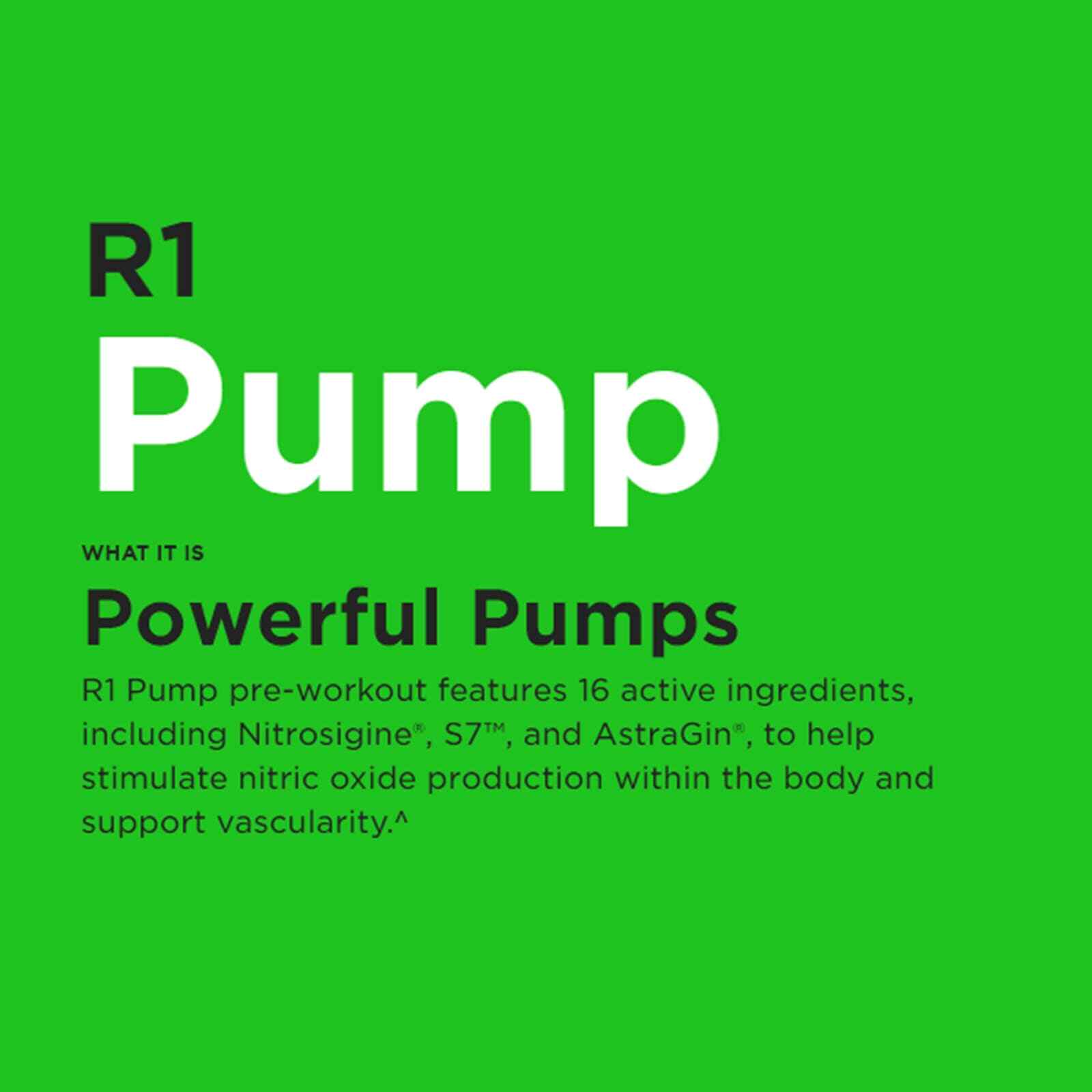 RULE 1 Pump 30 serv Black Cherry Limeade Stimulant Free Pre Workout 315g
