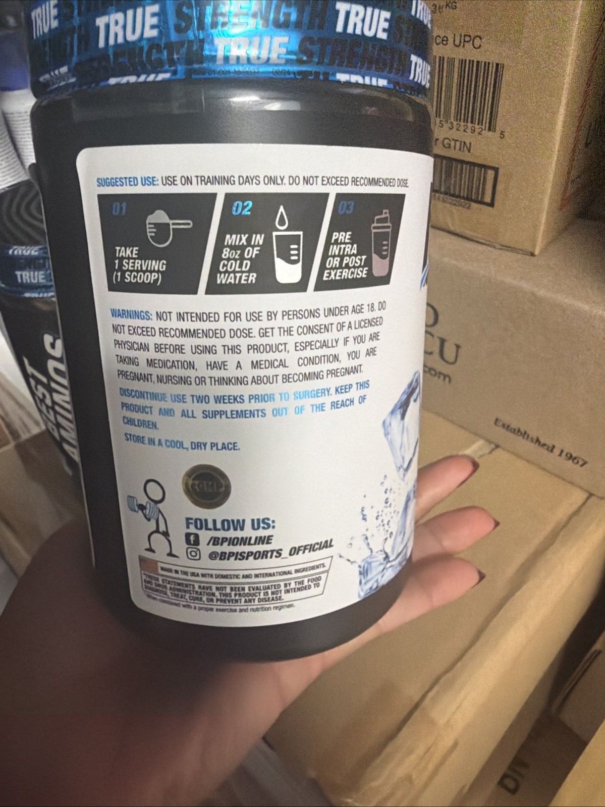 BPI Sports Best Aminos – BCAA Powder Post Workout & Glutamine Arctic Ice 8.82oz
