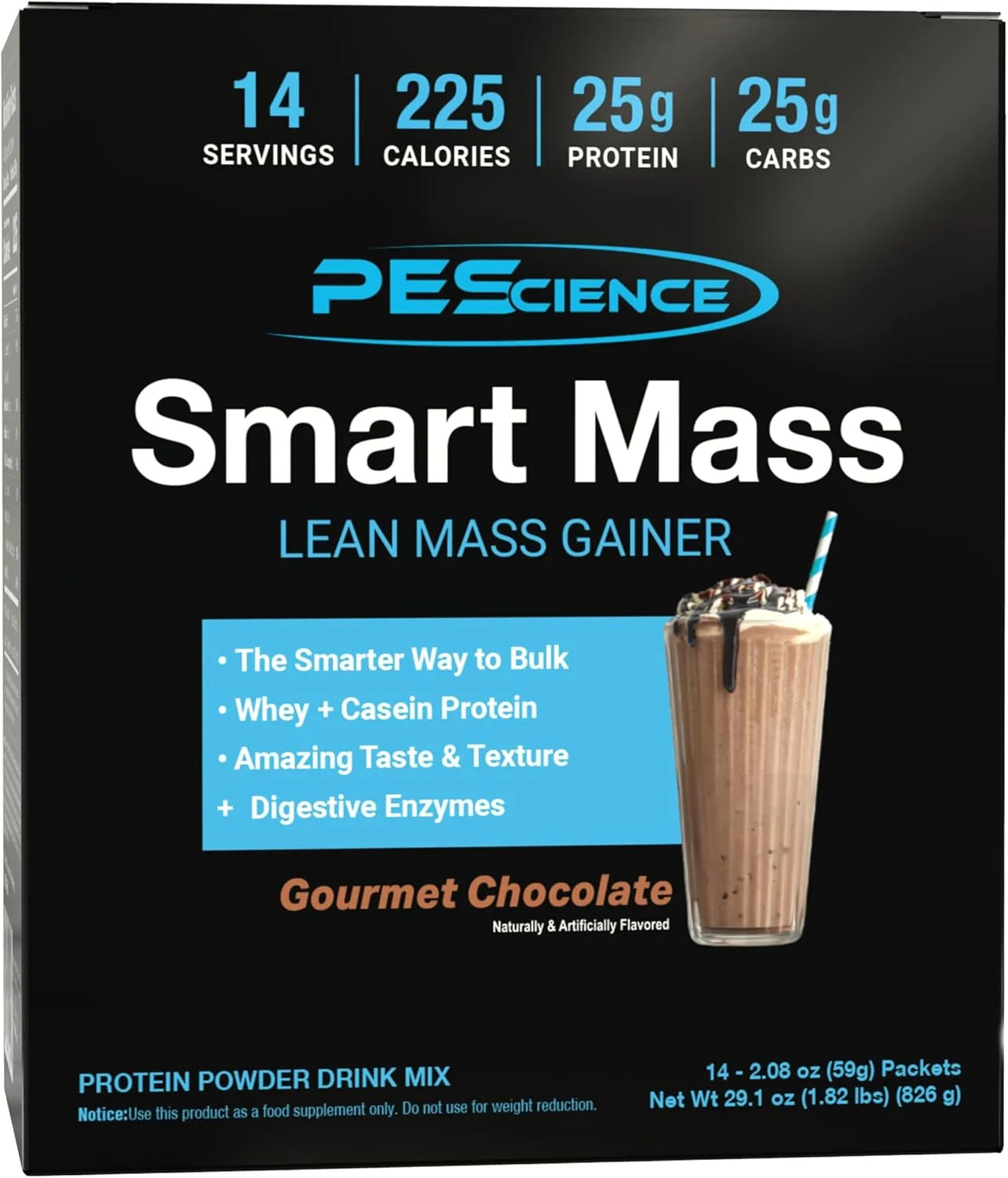 PEScience Smart Mass Gainer, Lean Muscle Weight Gainer, Whey Protein & Casein Pr